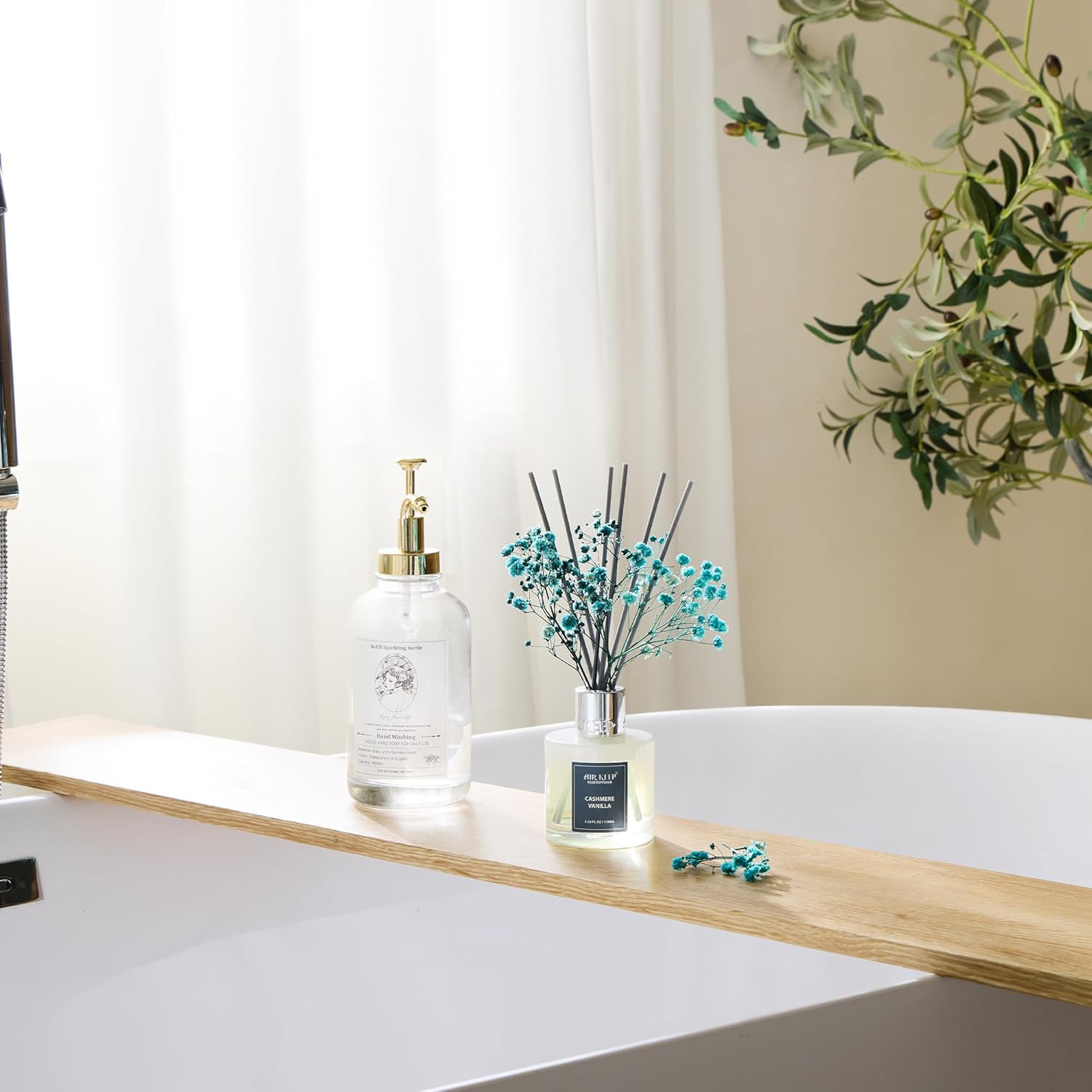 Airkeep Reed Diffuser Set, Cashmere Vanilla Home Fragrance, 100Ml Reed Diffuser with 8 Sticks, for Bathroom & Living Room Decor image number 1