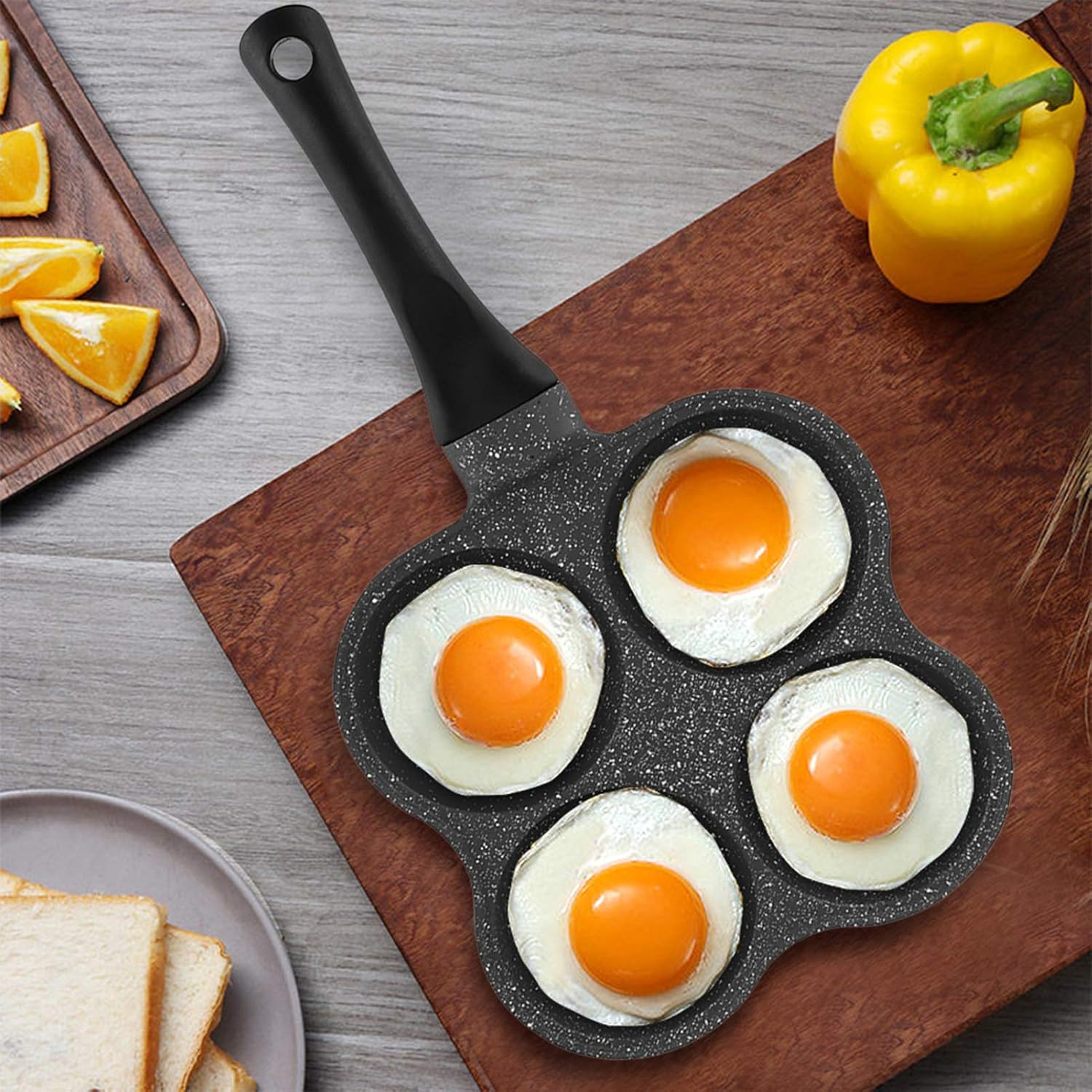 Non Stick Cooking Frying Pan with Release and Ergonomic Handle - Breakfast Maker Kitchen Utensil image number 2