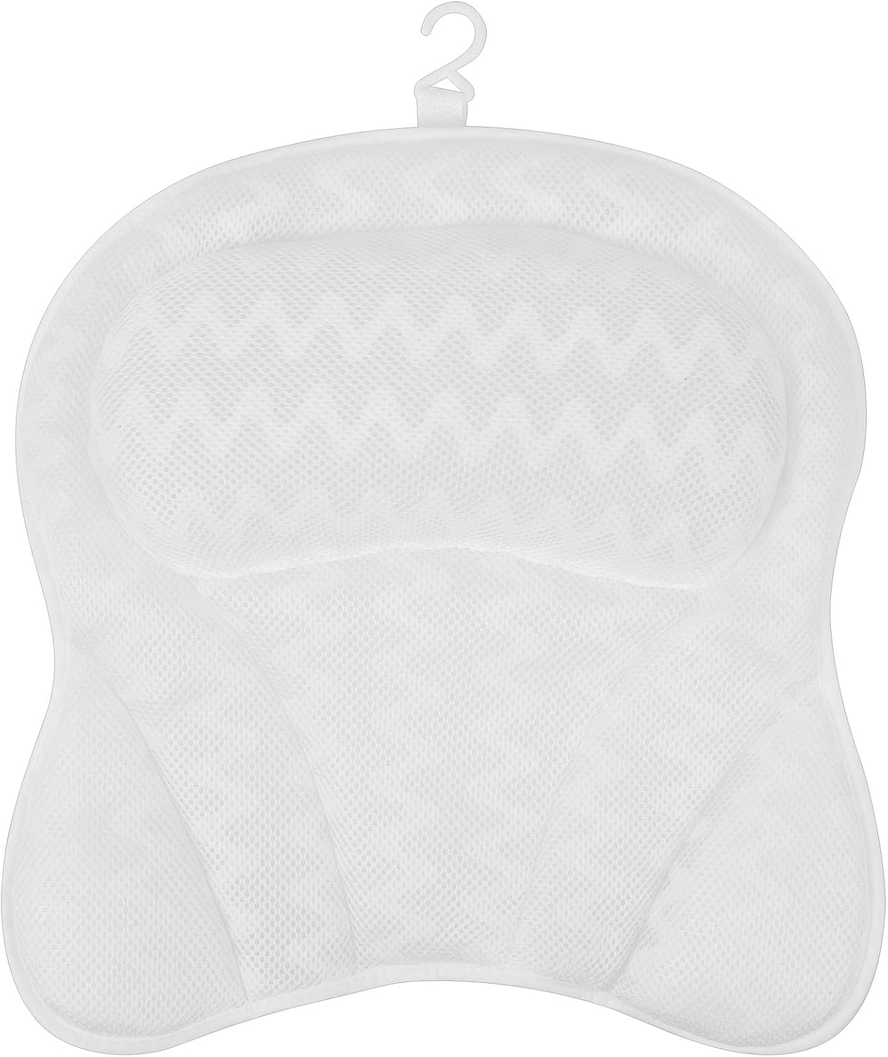 Thick Padded Bathtub Pillow, Ergonomic Machine Washable Bath Neck Back Support, with anti Slip Suction Cup, Helps Support Head, Back, Shoulder and Neck, Fits All Bathtub, Hot Tub, Spa (Wave Pattern)