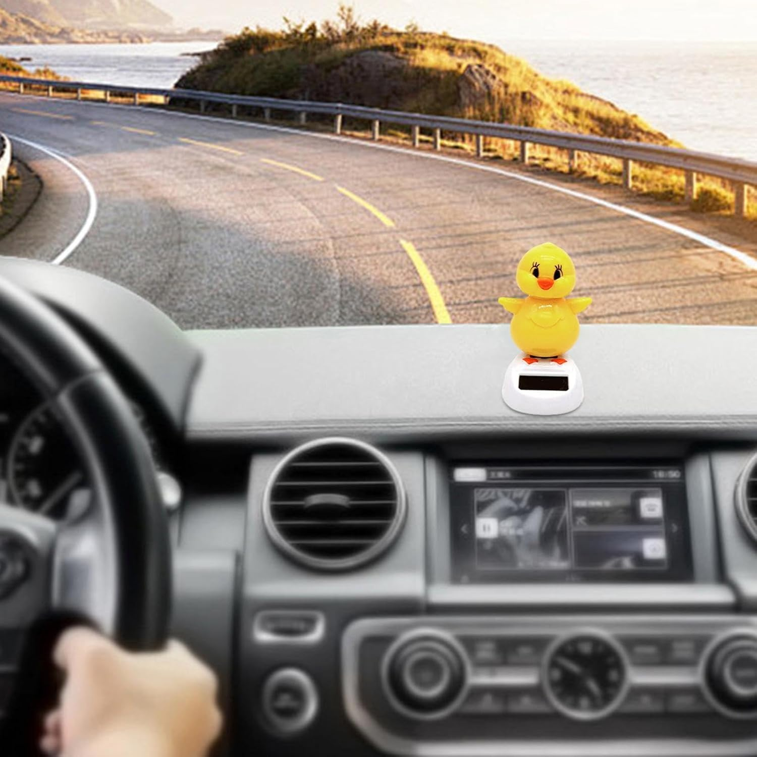 Dancing Chick - Solar Dancing Toys | Cute Dancing Shaking Head Chicken Toy | Solar Powered Automatic Swinging Chick | Solar Dancing Figurines for Home Car Dashboard Decoration image number 2