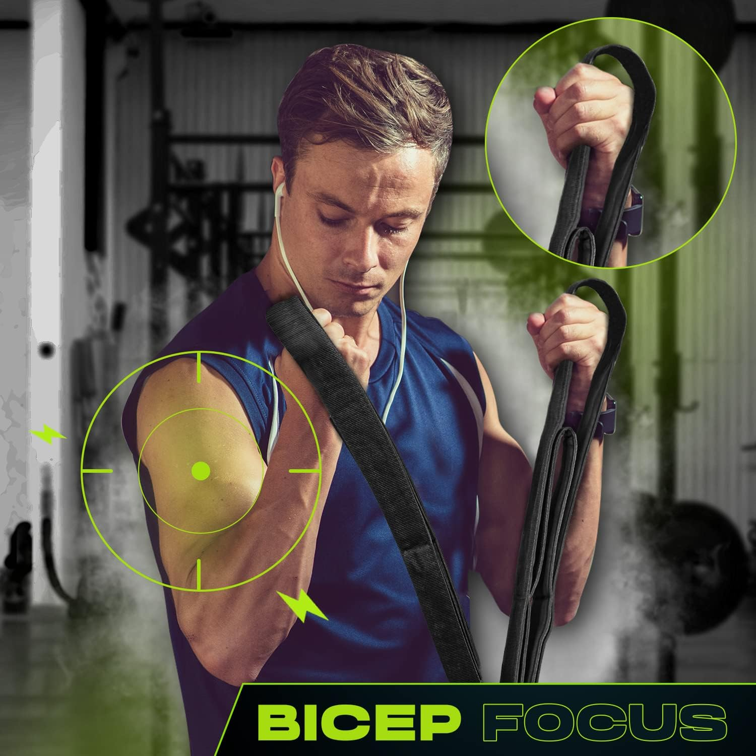 Yes4All Tricep Strap Cable Attachment 22 & 29 Inches for Different Exercises, Wide Range of Motion/Portable Cable Crunch Attachment with Large D-Ring, Sturdy Wedding Material image number 2