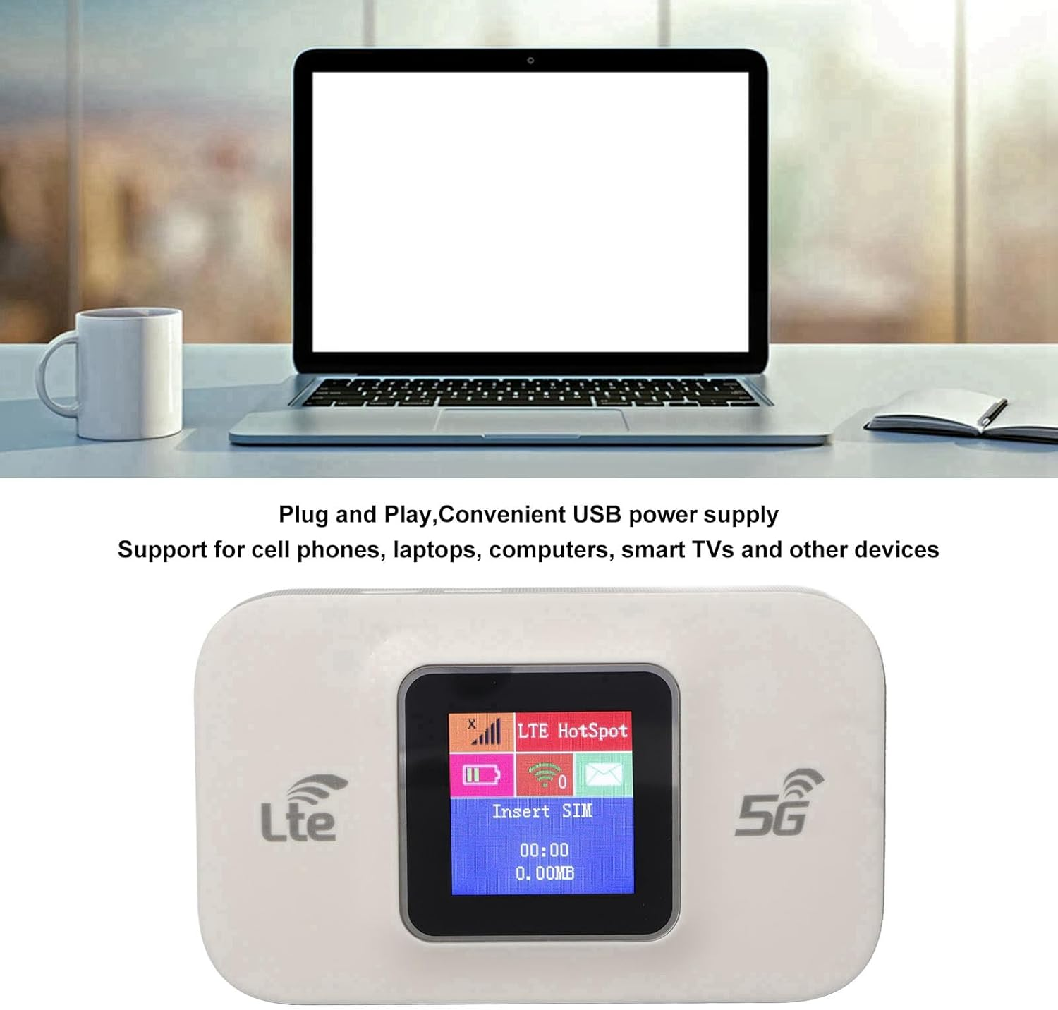 CHICIRIS USB Wifi Router, Mini Smart Router 4G Portable Wifi USB Plug and Play SIM Card Slot Portable Wifi for Europe Home Business image number 5