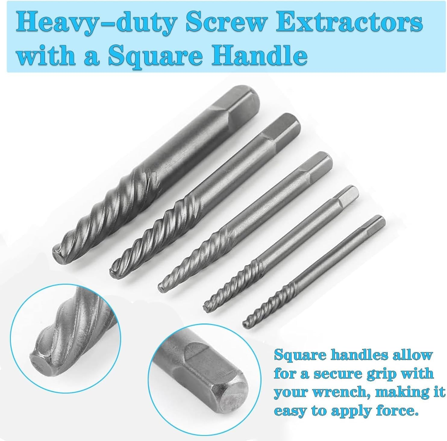 YUENTOEN 10 Piece Screw Extractor Kit, Cobalt HSS Left Hand Drill Bits Set, Ez Out Stripped Screw Set for Removing Broken Bolt and Rounded Nut image number 5