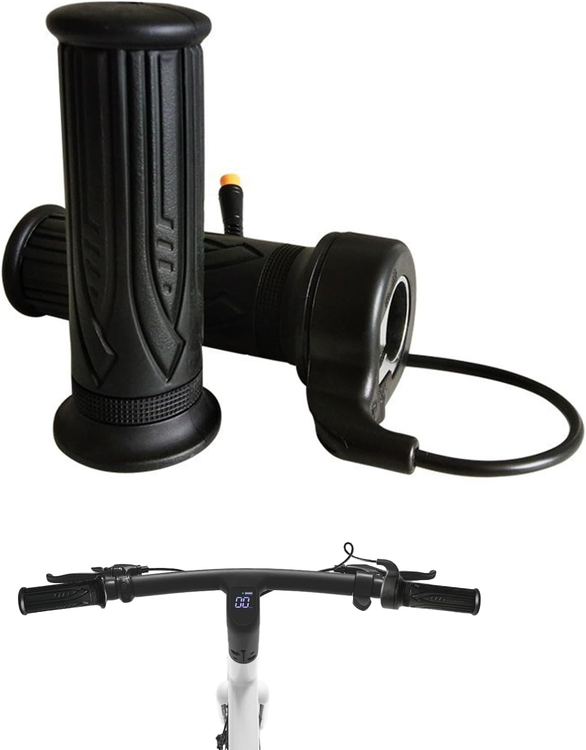 Electric Bike Throttle, 2Pcs Ebike Throttle, Full Throttle Ebike, 1 Pair 12V to 72V Throttle Handle Grip ABS Waterproof Ebike Throttle Easy to Install and Remov, 20X Full Twist Throttle image number 1