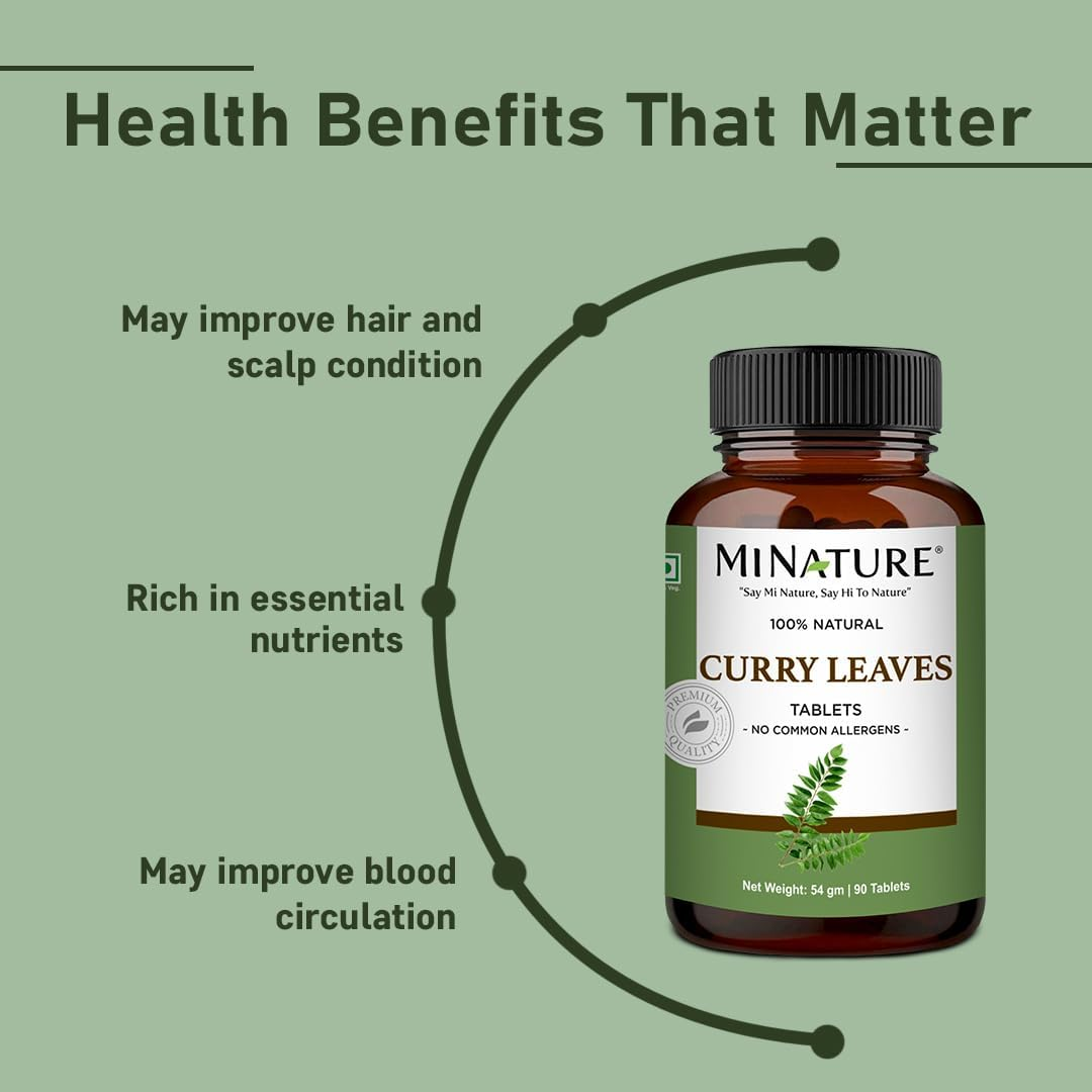 Minature Curry Leaves Tablet (Murraya Koenigii) | Pure & Natural | Free from Chemical & Preservative| Plant Based Gluten Free |90 Tablet, 45 Days Supply 1000Mg image number 3