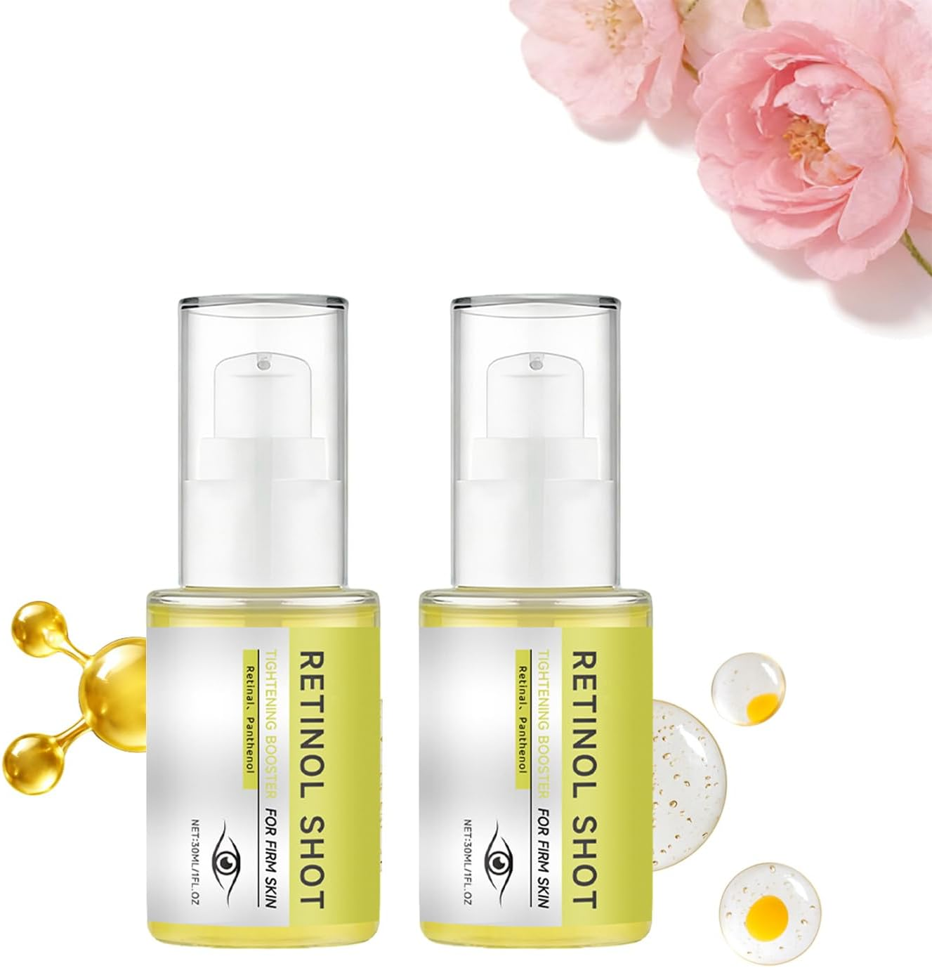 Retinal Shot Tightening Booster,Retinol Skin Booster Serum,Pore Minimizer,Instant Eye Tightener for Dark Circles, Sagging Skin, Anti-Wrinkle Face Cream (1PCS)