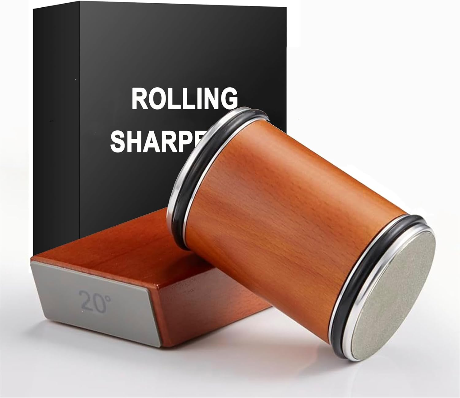 Rolling Knife Sharpener Set, Precision Grinding with 400-1000-3000 Grit Grinding Wheels, 15&deg;/20&deg; Magnetic Base, Cut-Resistant Gloves for Kitchen & Camping Chef Knives, Family, Father