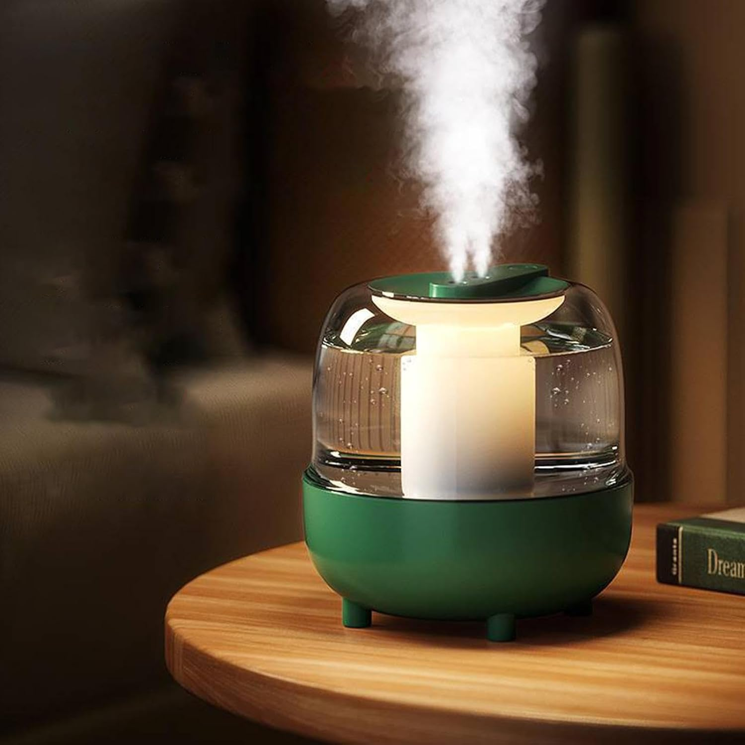 Cordless Battery Humidifier Battery - Cordless with Top Fill Silencer, Cool Dispenser 4L | Rechargeable Air Moisturizer for Baby Bedroom