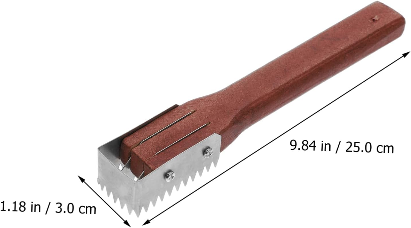 SHOWERORO 2Pcs Red Wooden Fish Scale Scrapers Easy to Remove Scales Safe for Hands Lightweight Portable Fish Removers for Home Restaurant