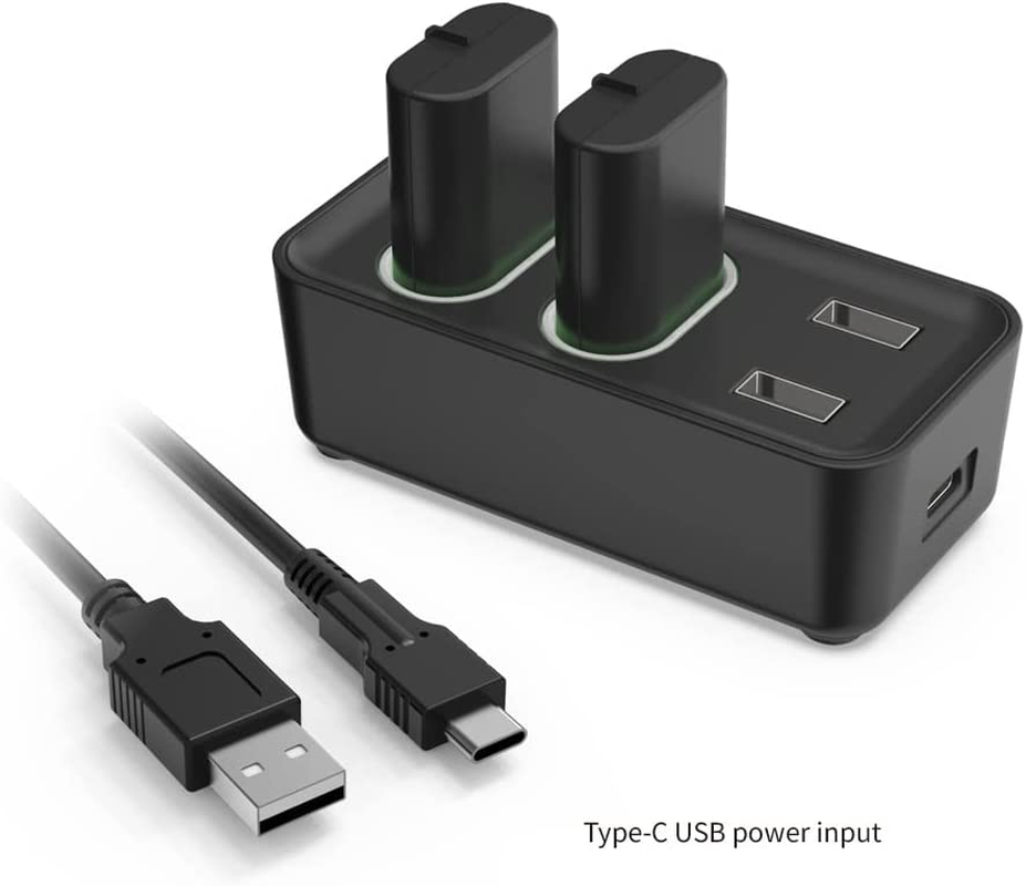 Charger for Xbox Series X/S Controller Battery Pack, 2X800Mah USB Rechargeable Xbox One Controller Battery Charger Station Kit with Led Indicator for Xbox One S/X/Xbox Series S/X(2X800Ma)