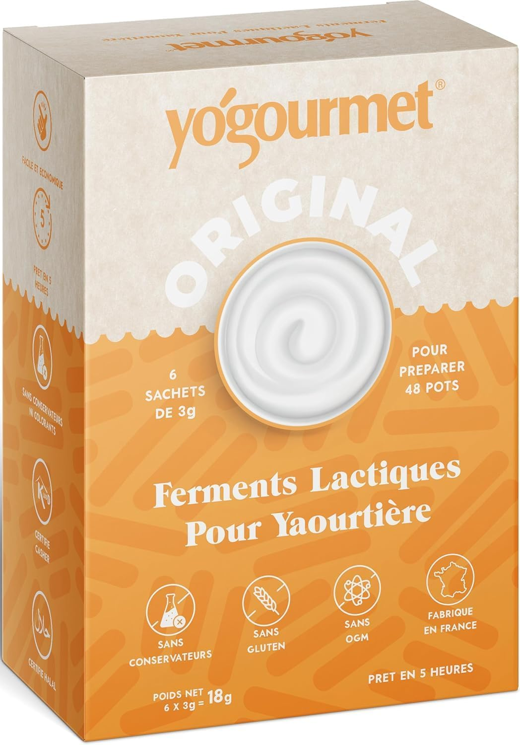 Yogourmet Yogurt Starter (16 Sachets = 16 Liters of Yogurt) - Make Yogurt at Home - Starter Culture - All Natural, Gluten Free, Kosher, Halal - 3 G Sachets
