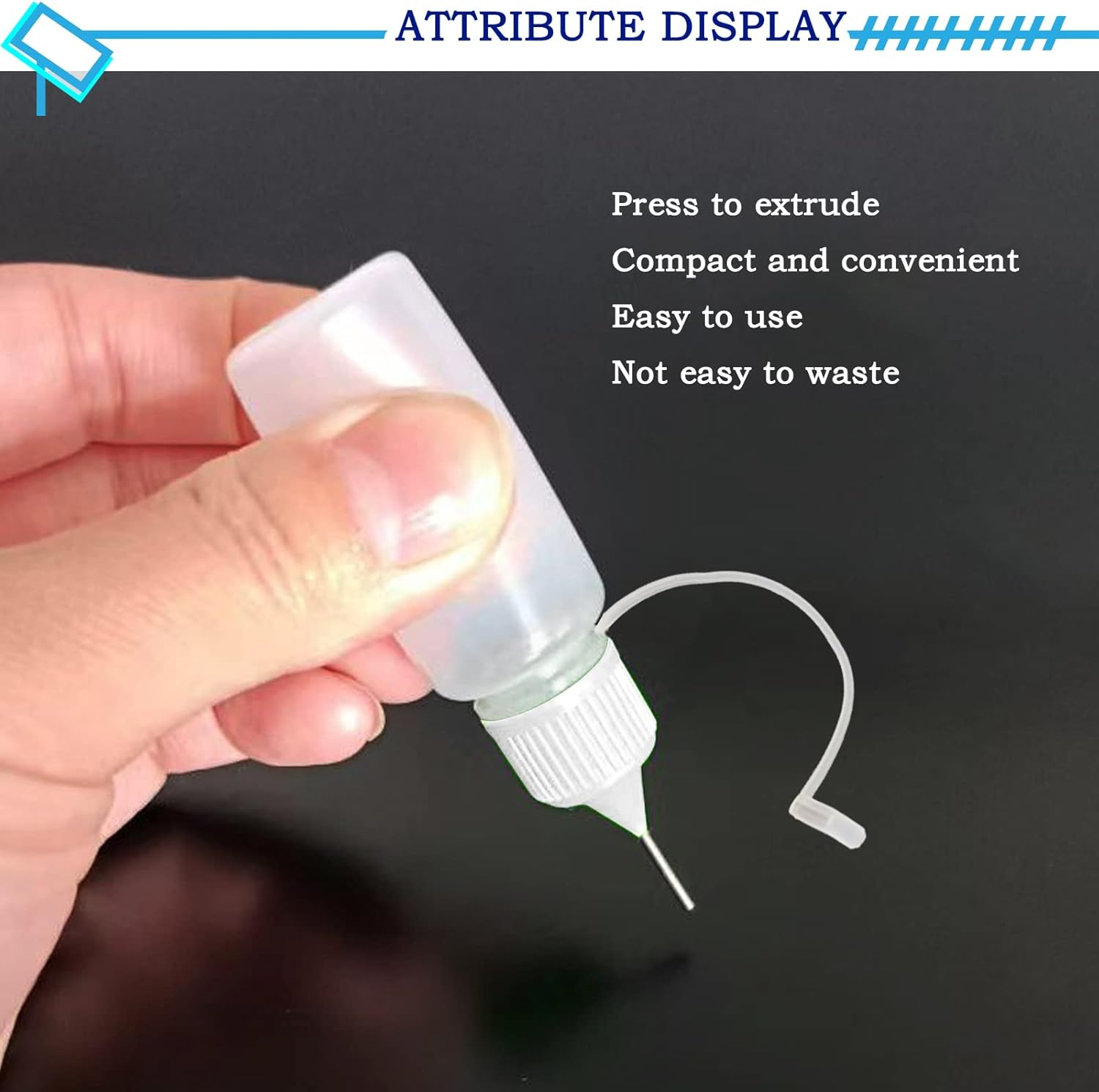 TTYSHIP Pack of 40 Needle Bottles, Plastic Applicator Bottles, Precision Tip Applicator Bottles, with 6 Funnels, Small, for Crafts, Oils, Glues, Paints and Alcohol Inks (10 Ml) image number 2