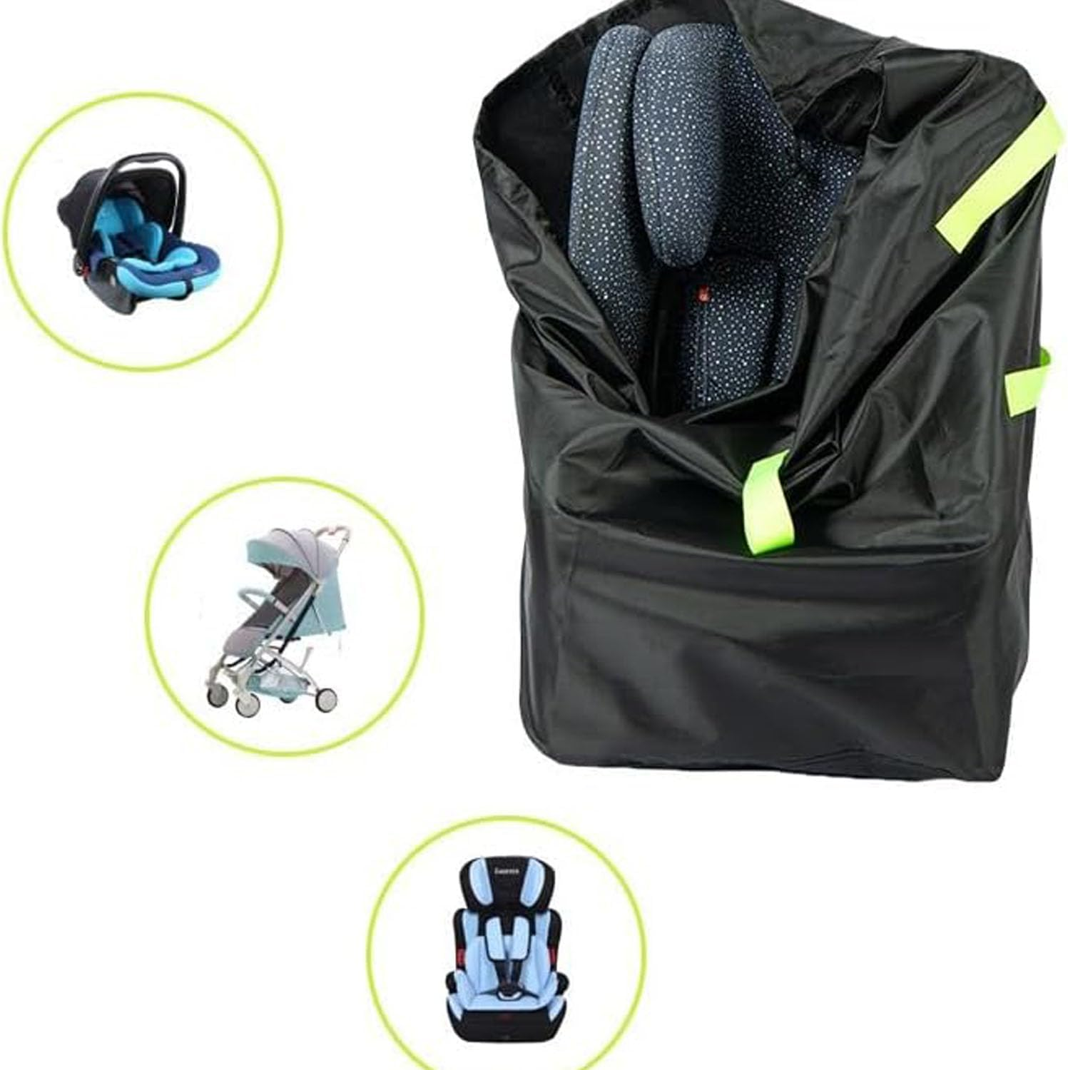 Shengsenfu Durable Easy Carry Baby Car Seat Travel Bag, Gate Check Airport Water Resistant Protector Bag, Fits Convertible Car Seats, Infant Carriers, Car Trips with Self Organizer Case Pocket, Baby