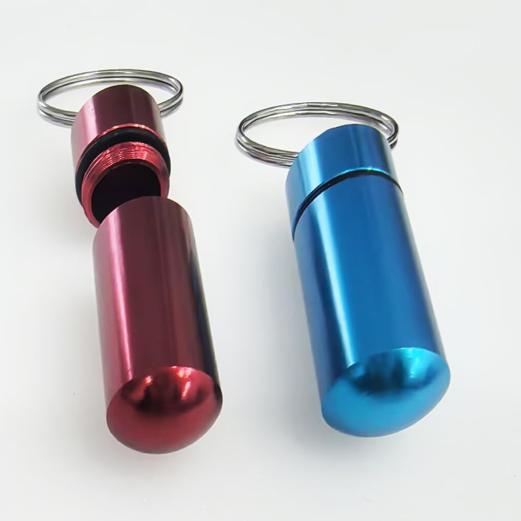 12 Pieces Aluminum Pill Box, Betterjonny 7 Colors Waterproof Portable Pill Case Bottle Container Travel Medicine Pill Holderfor Outdoor Sports image number 4