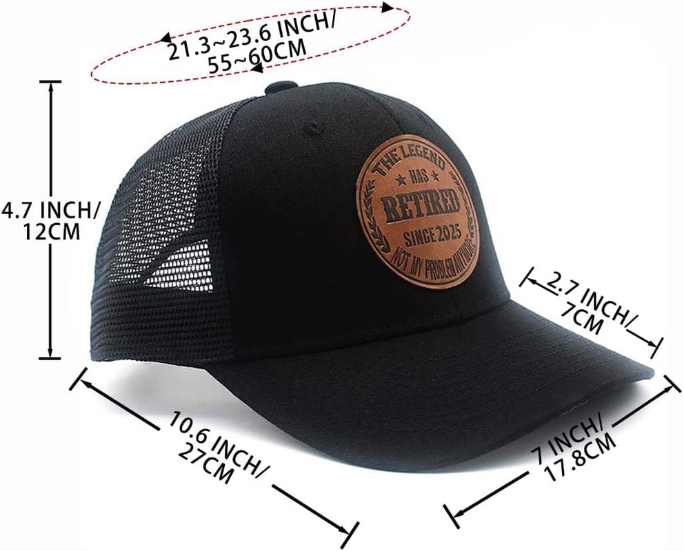 Eachnice the Legend Has Retired since 2025 Leather Patch Hat Adjustable Baseball Caps Trucker Hats Retirement Gifts Men Women