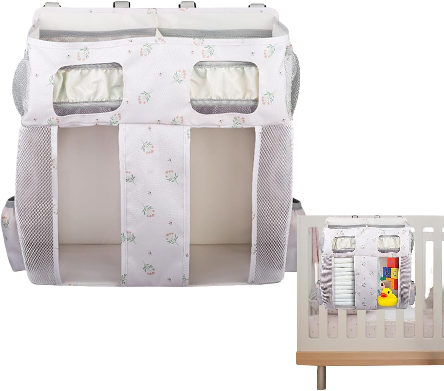 Diaper Organizer | Oxford near Crib Storage Bag - Oxford Diaper Bag with Multiple Compartments Large Capacity Stackable for Boys and Girls