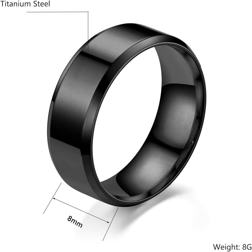 Mijradge Mens Womens Wedding Rings Titanium Steel Simple Plain Engagement Statement Band Ring for Men Comfort Fit Size 9-13 image number 1