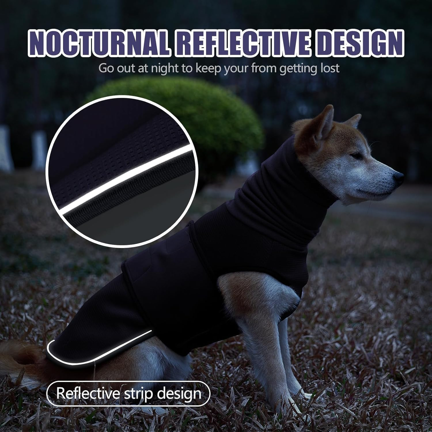 Dog Anxiety Vest Hoodie - Dog Coat for Thunder, Fireworks, Vet Visits and Separation - Warm Dog Coat Reflective Dog Vest, Anti-Anxiety Vest for Dogs with High Collar (XXXL) image number 1