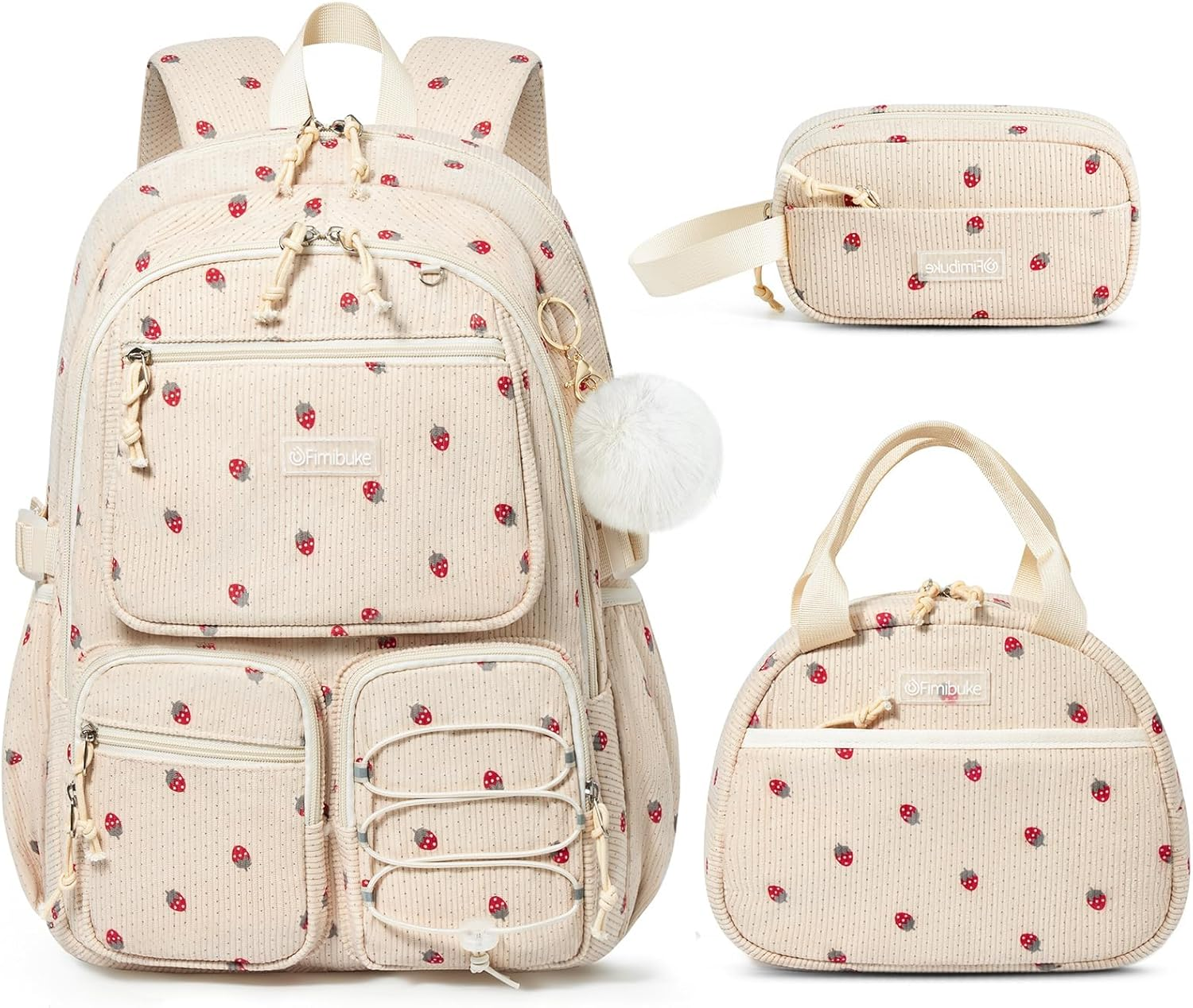 Fimibuke School Backpack for Teen Girls Boys Kids School Book Bags with Lunch Box Pencil Bag for Elementary High School