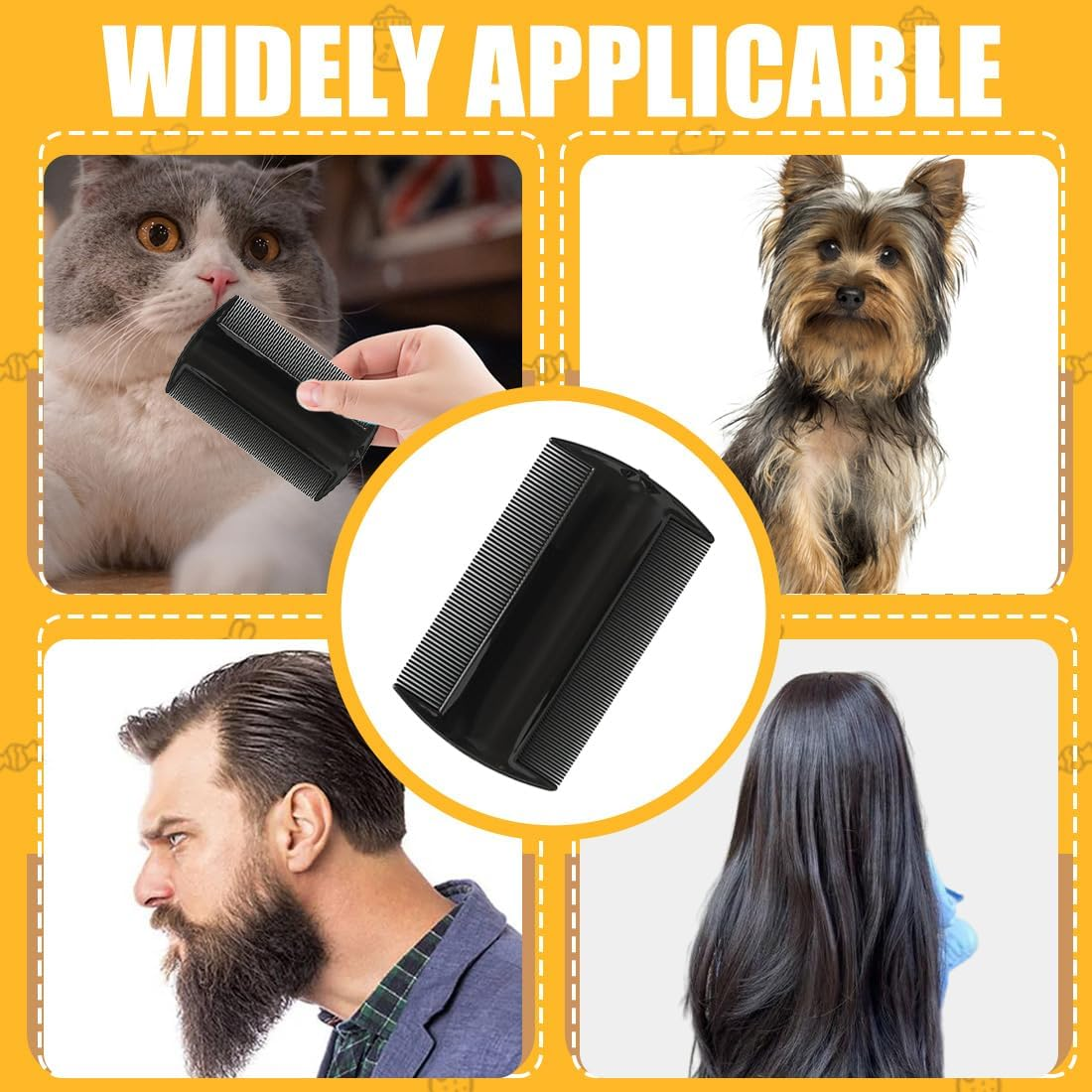 Lice Comb, 2 Anti-Lice Combs, anti Lice and Nits Comb for Children, Adults and Family, Comes with 2 Scrapers, Flea and Tick Combs for Dog Cat image number 1