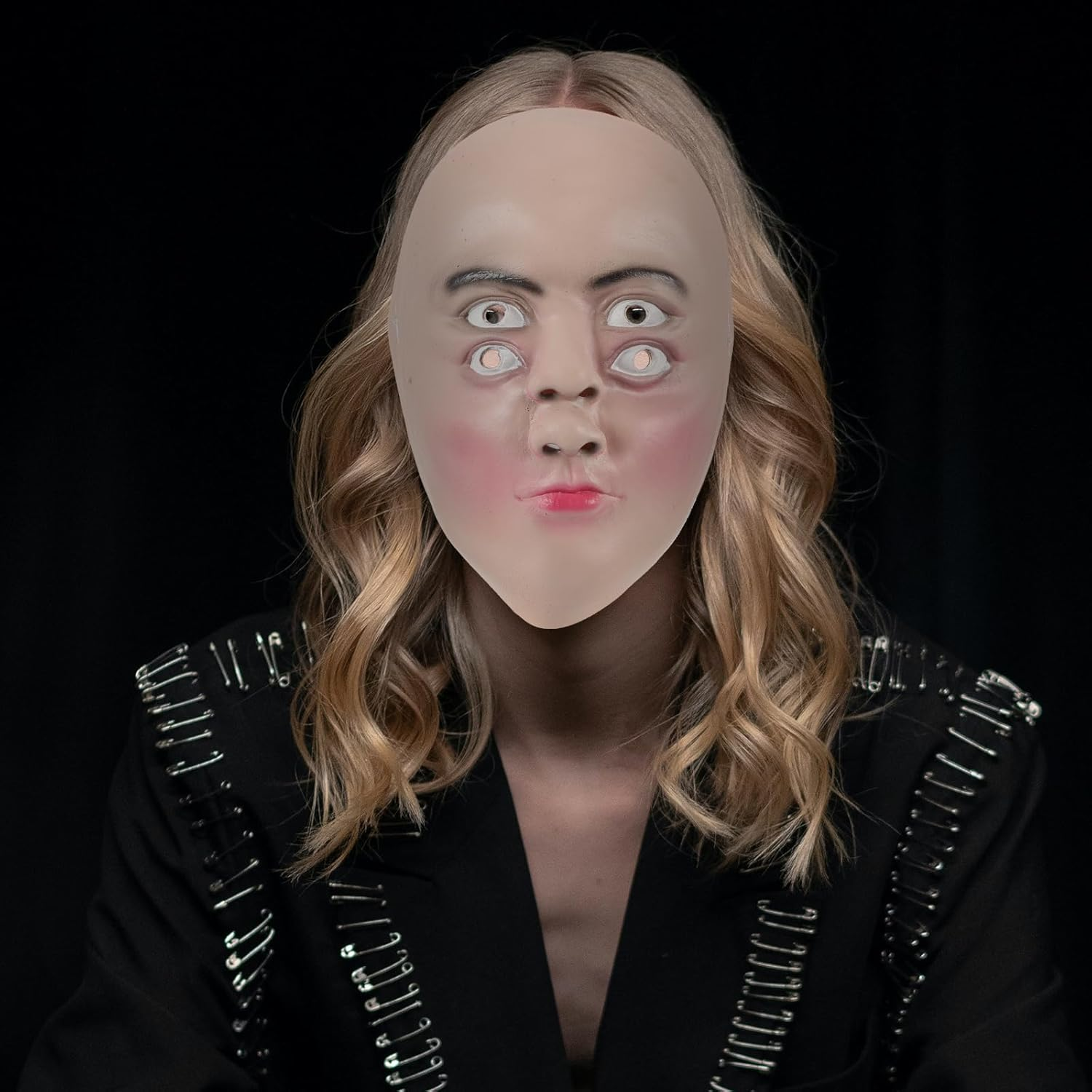 PRETYZOOM Halloween Latex Full Face Mask with 4 Eyes Design, Holiday Scary Mask Creepy Costume Accessory, Halloween Party Cosplay Supplies