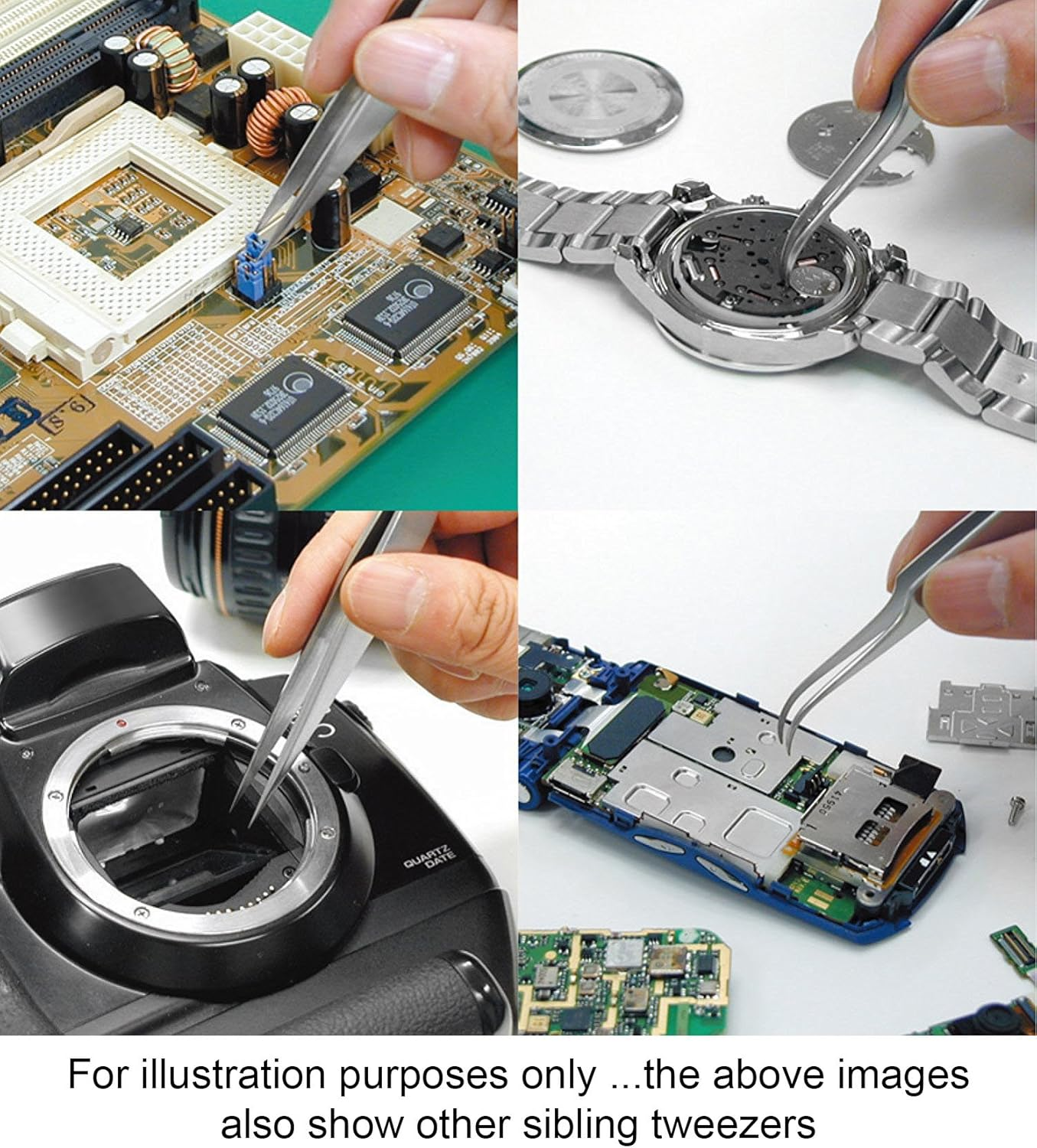 ENGINEER Fine Tip Stainless Steel Tweezers (Straight Ends), 150Mm Long. Pt-02 image number 5