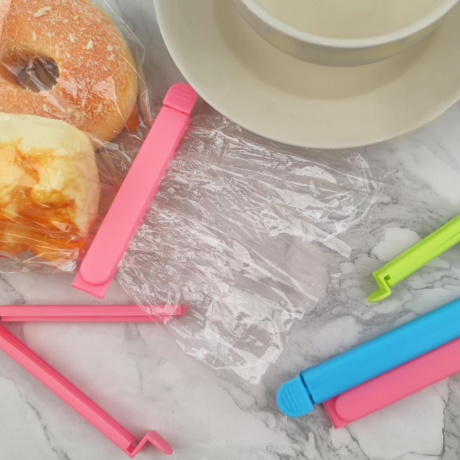 12 Pack Colored Bag Clips, Bag Closures, Chip Clips, Piping Bag Clips for Kitchen Food Bag Sealing, 3 Size