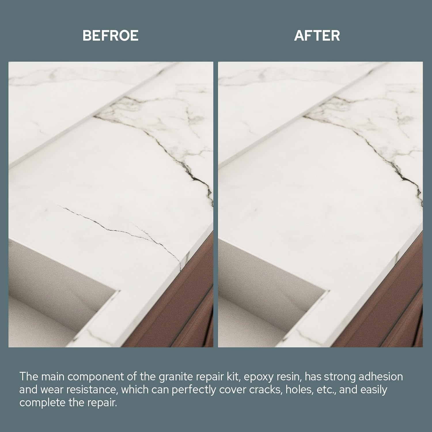 Marble Repair Kit & Quartz Countertop Chip Repair Kit, Tiles Repair Kit, Suitable for Granite, Marble, Quartz Stone, and Other Stone Surface Crack Quartz Chip Repair Kit