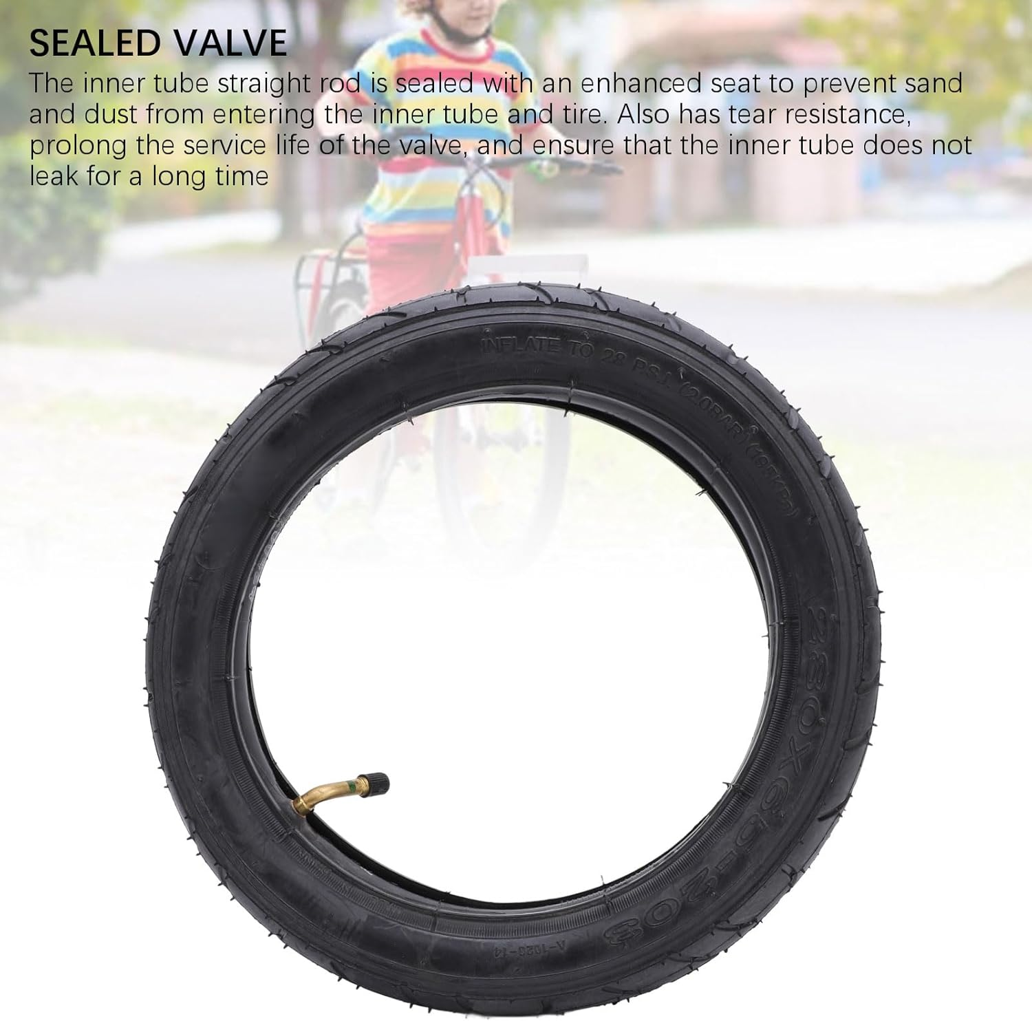 Baby Stroller Tire 12X1.75/1.95 Stroller Wheel Tire, 280X65‑203 Baby Stroller Inner and Outer Tires Rubber Tyre and Tube, Replacement Parts for Stroller Kid Bike Wheels image number 6