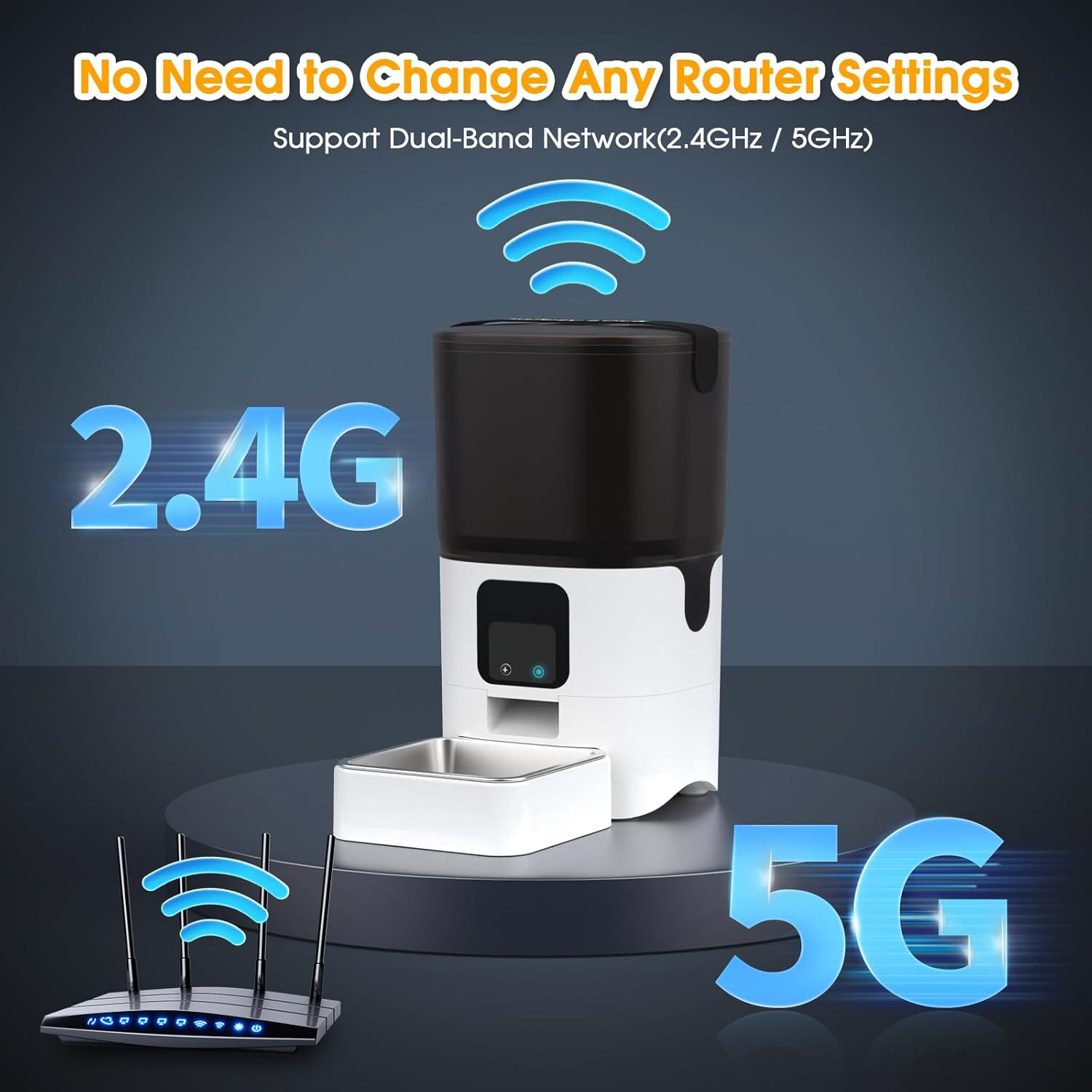 ADVWIN Automatic Cat Feeders Wifi, Cat/Dog Food Dispenser with App Control for Feeding, Smart Timed Pet Feeder with Alexa, 6L Auto Pet Feeder for Cat and Small Dog, up to 10 Meals per Day - App W/Camera image number 7