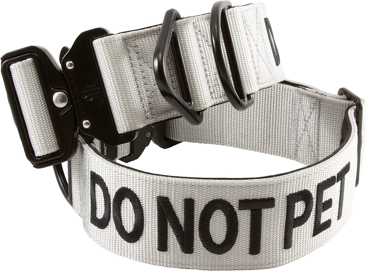 Tacticollar - DO NOT PET, 2 Inch Nylon Collar for Small, Medium and Large Dogs, Neoprene Padded Inside, Communicate Your Dogs Needs to Prevent Accidents (Black Medium) image number 1