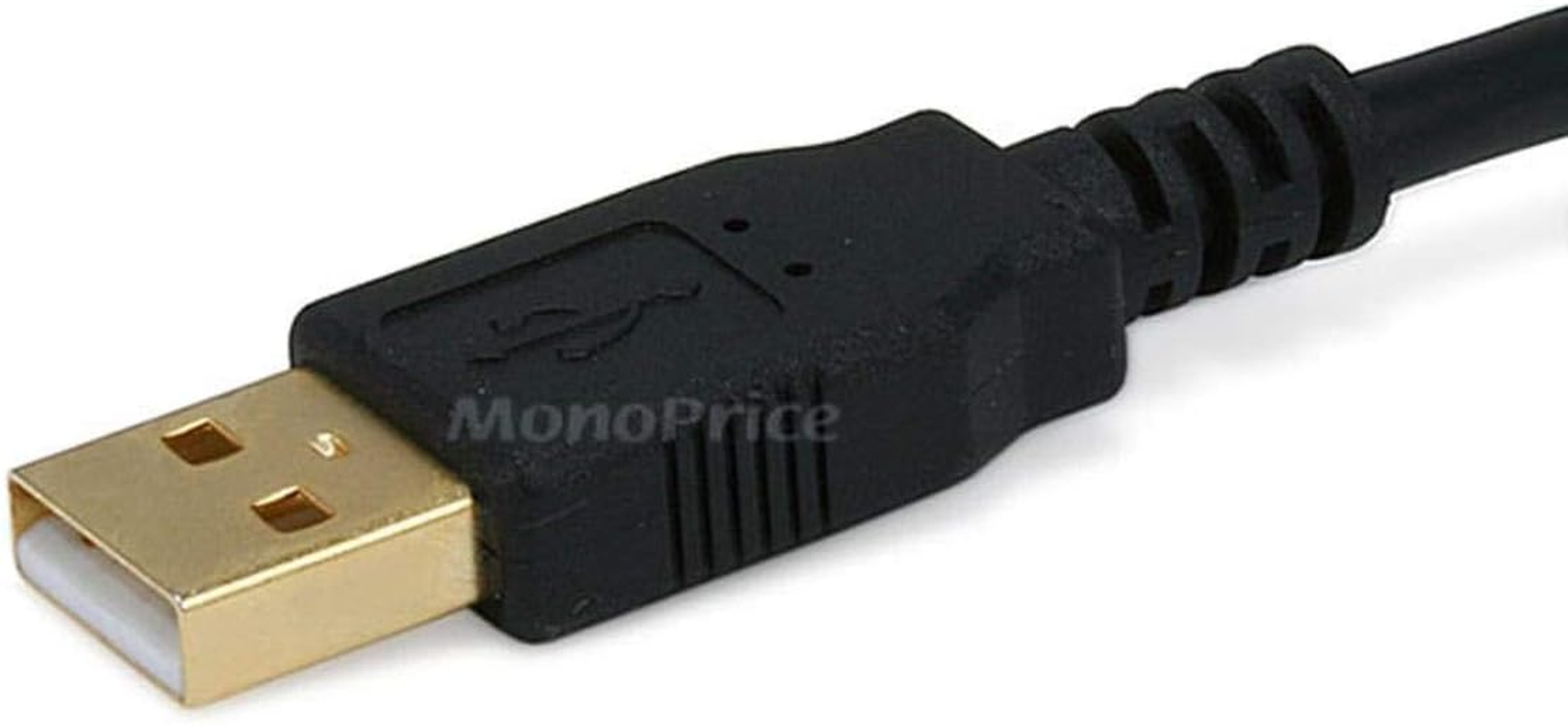 Monoprice 10-Feet USB 2.0 a Male to Mini-B 5Pin Male 28/24AWG Cable with Ferrite Core (Gold Plated) (105449) image number 1
