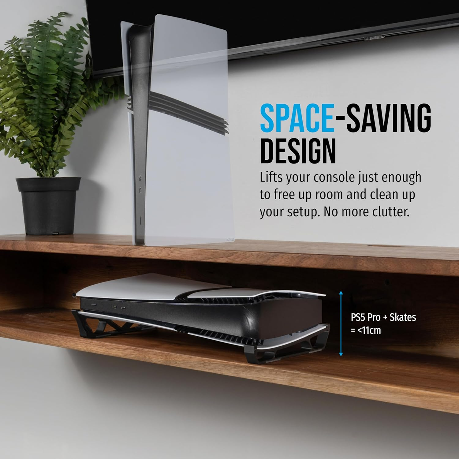 Glistco Skates - Horizontal Stand for PS5 Pro Compatible with Disc & Digital Edition (Black) image number 1