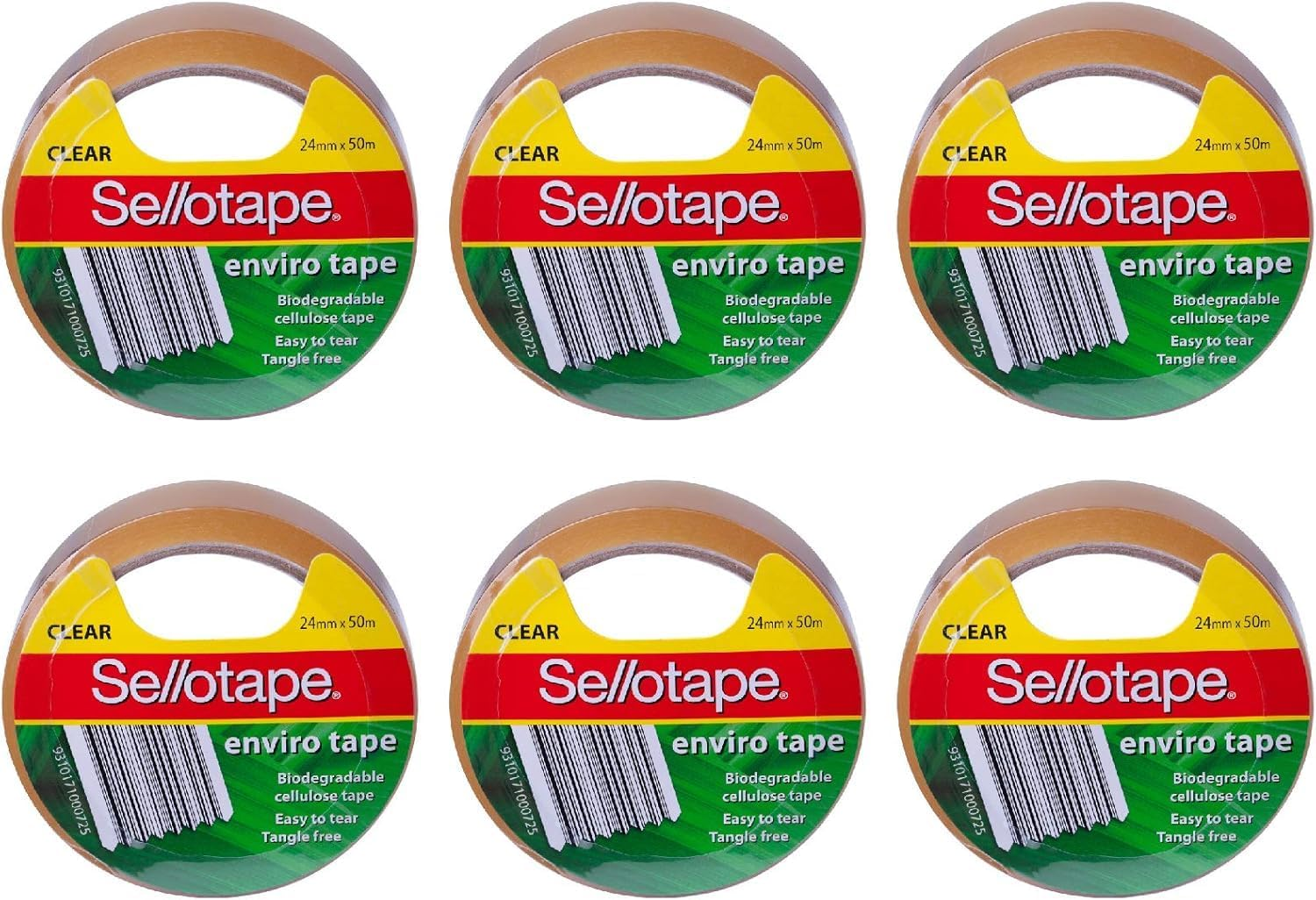 Sellotape Enviro Tape, Biodegradable and Compostable, Non-Static for Easy Handling, Ideal for Gift Wrapping and Office Use, Includes 24Mm X 50M Tape Roll - 6 Pack image number 3