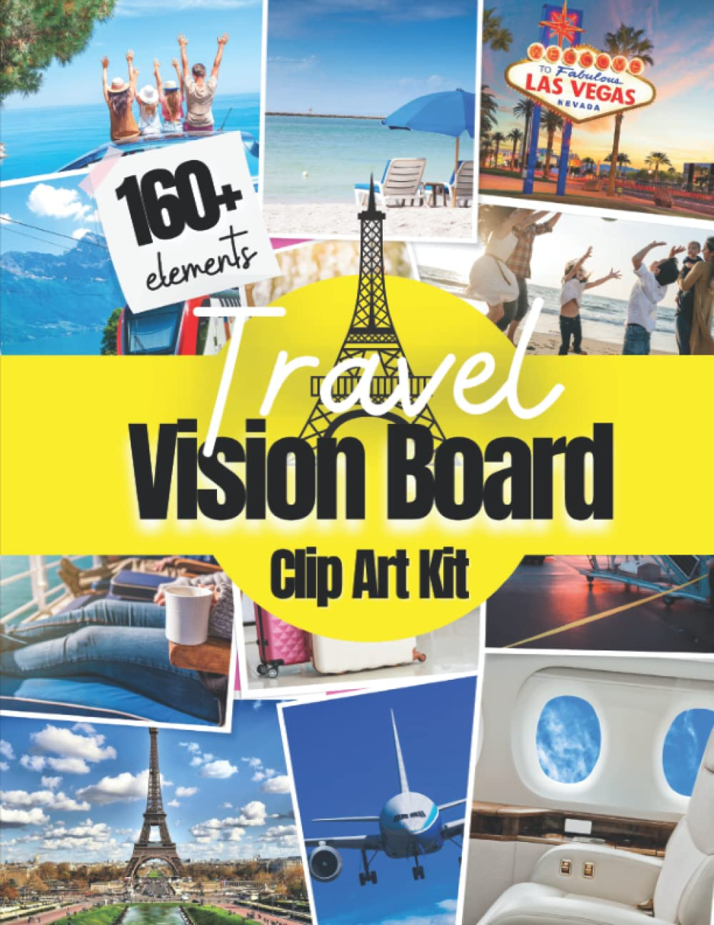 Travel Vision Board Clip Art Kit: 160+ Pictures, Quotes and Words Travel Vision Board Kit for Adults Supplies ( Magazines for Vision Board )