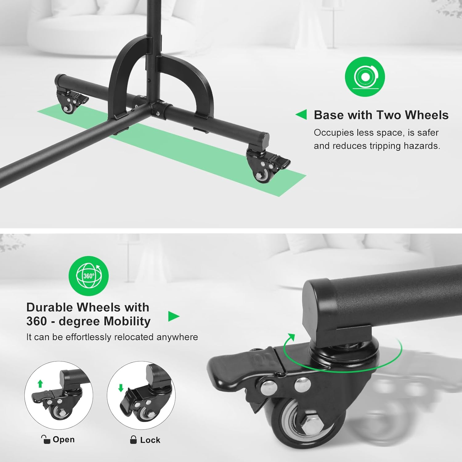 MSKIRA 7X10Ft Green Screen Backdrop with Movable Photo Backdrop Stand Kit, Greenscreen Background with Stand for Streaming, Studio Video, Zoom Meetings & Parties image number 3