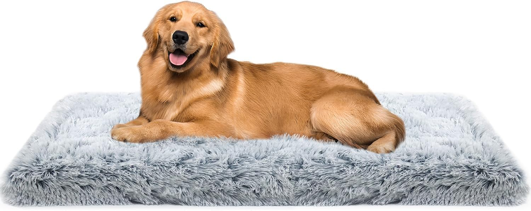 Washable Dog Bed for Large Dogs, Waterproof Memory Foam Pet Sleeping Mat, Fluffy Faux Non-Slip and Egg-Crate Foam Big Dog Couch Bed (Grey) image number 5
