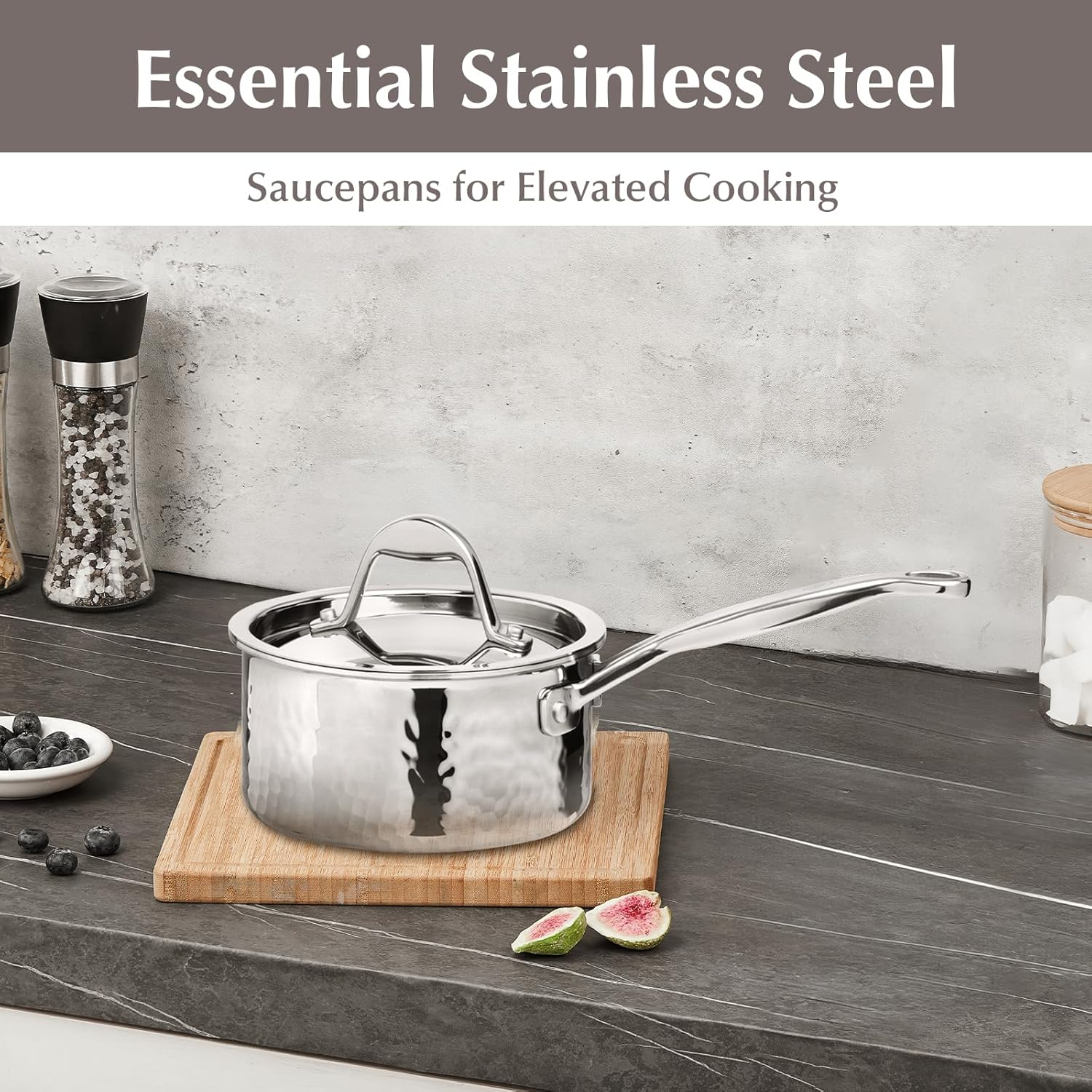 16Cm Tri-Ply Stainless Steel Saucepan with Lid, 18/10 Stainless Steel Pot, Sauce Pan, Oven Safe Cooking Pot, Induction Compatible, Dishwasher Safe image number 6