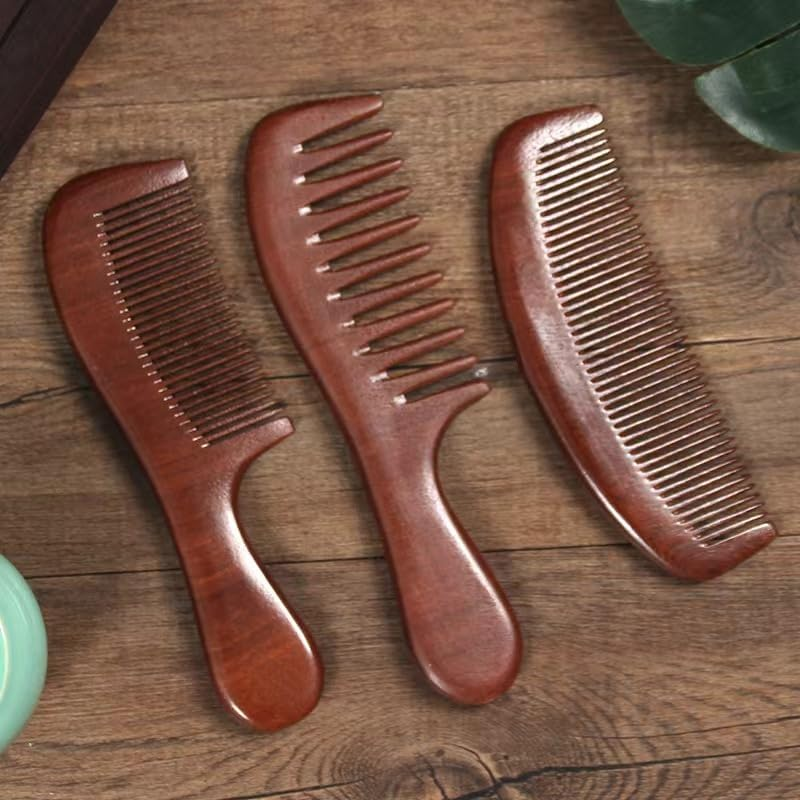 WEZCHUGHAOL Walnut Wood Hair Comb, Wide Tooth Design for Curly Hair, Natural Handmade image number 2