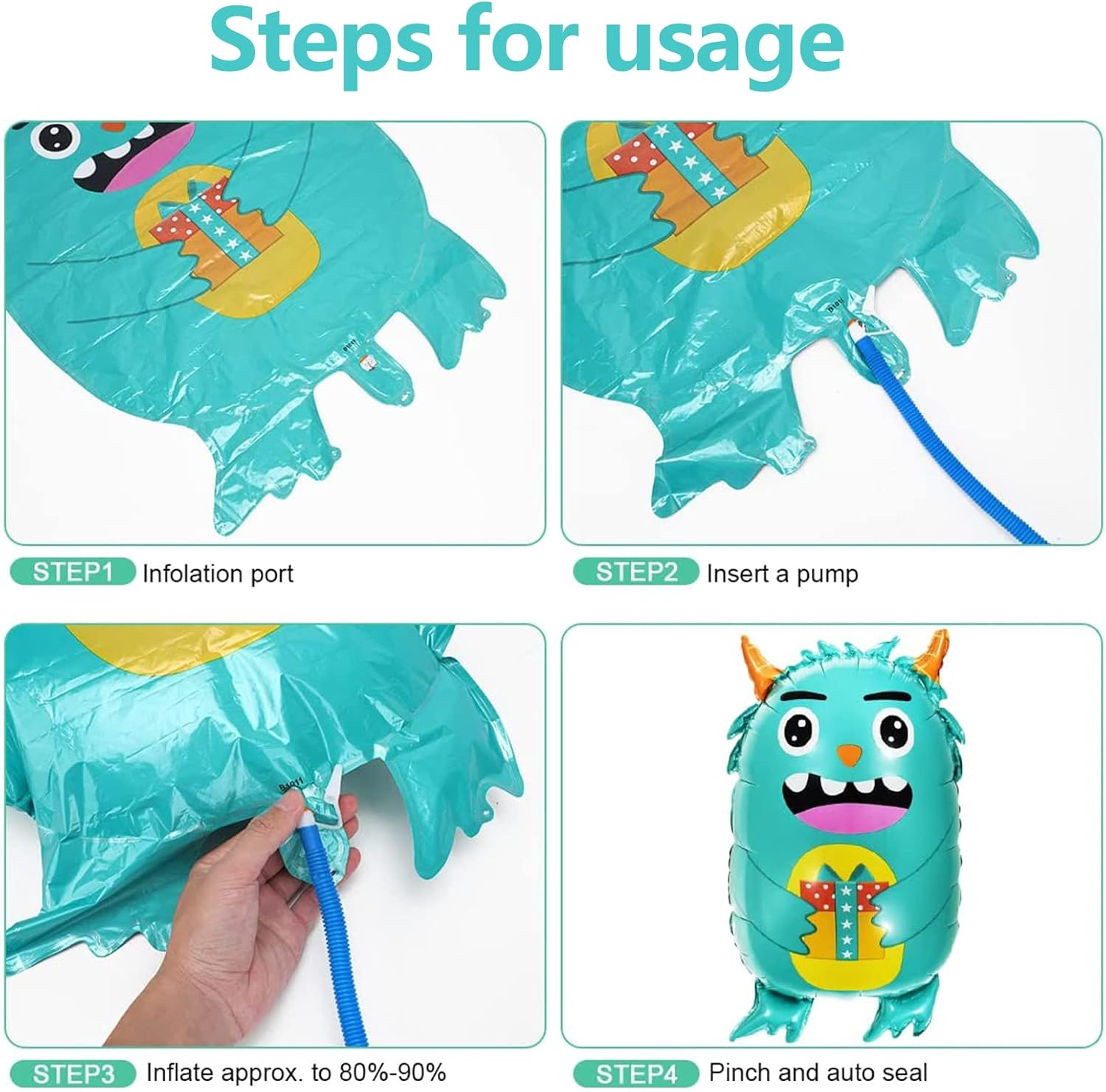 Weploda Pack of 20 Monster Party Children'S Birthday Decoration, Children'S Birthday Decoration, Monster Party Set, Suitable for Children'S Birthday Party, Cartoon Theme Party Decoration image number 5