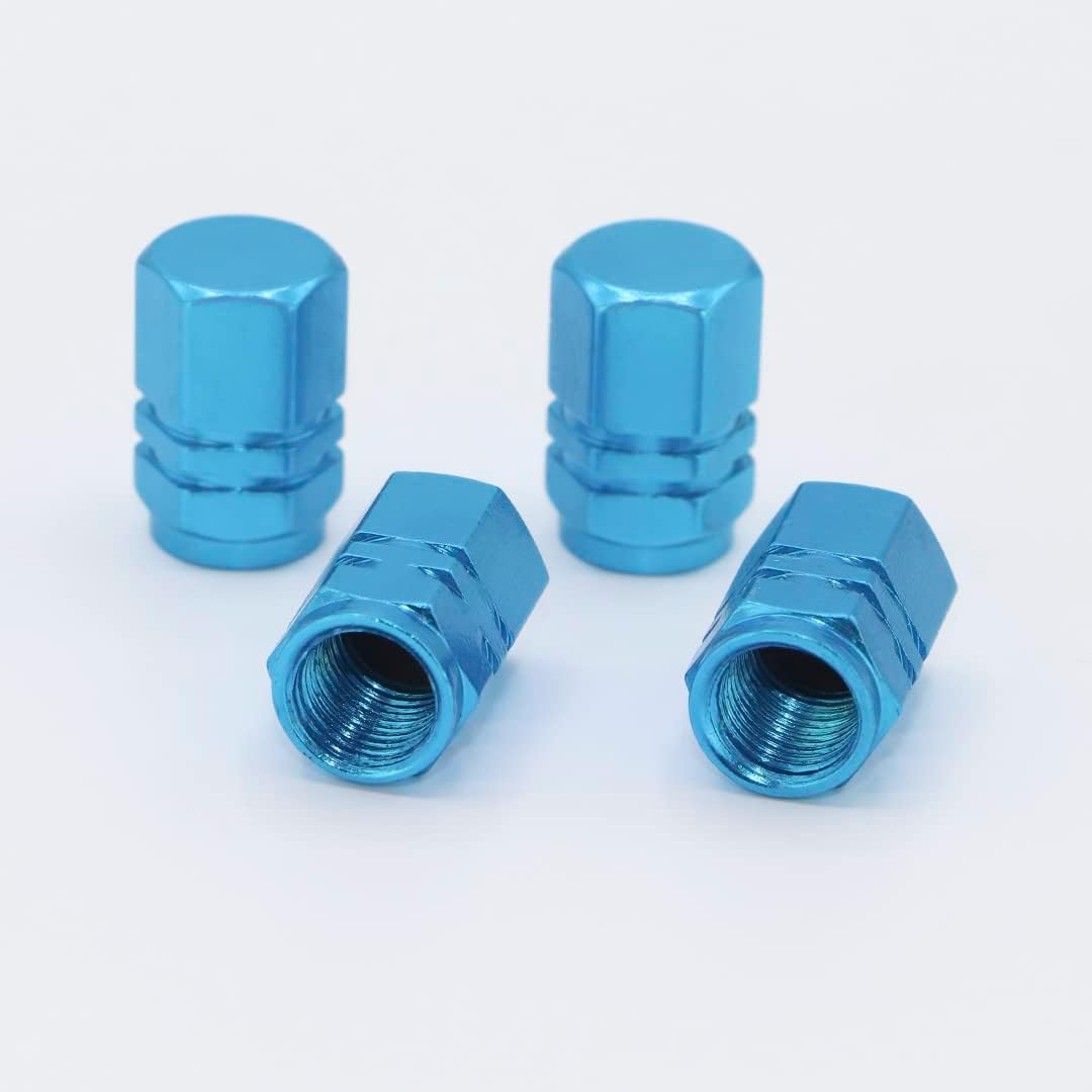 Skynotek Pack of 4 Schrader Valve Covers for Cars, Motorcycles, Bicycles and Electric Scooters | Aluminium Alloy Dust Caps for Tyres | Protection and Safety (Gris)