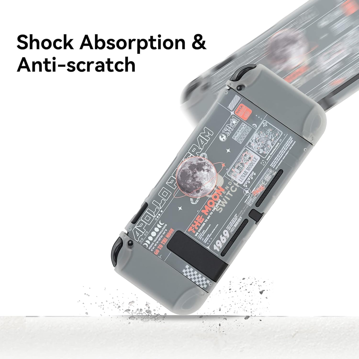 Geekshare Protective Case Cover Compatible with Switch and Game Console Shock-Absorption and Anti-Scratch, the Moon image number 6