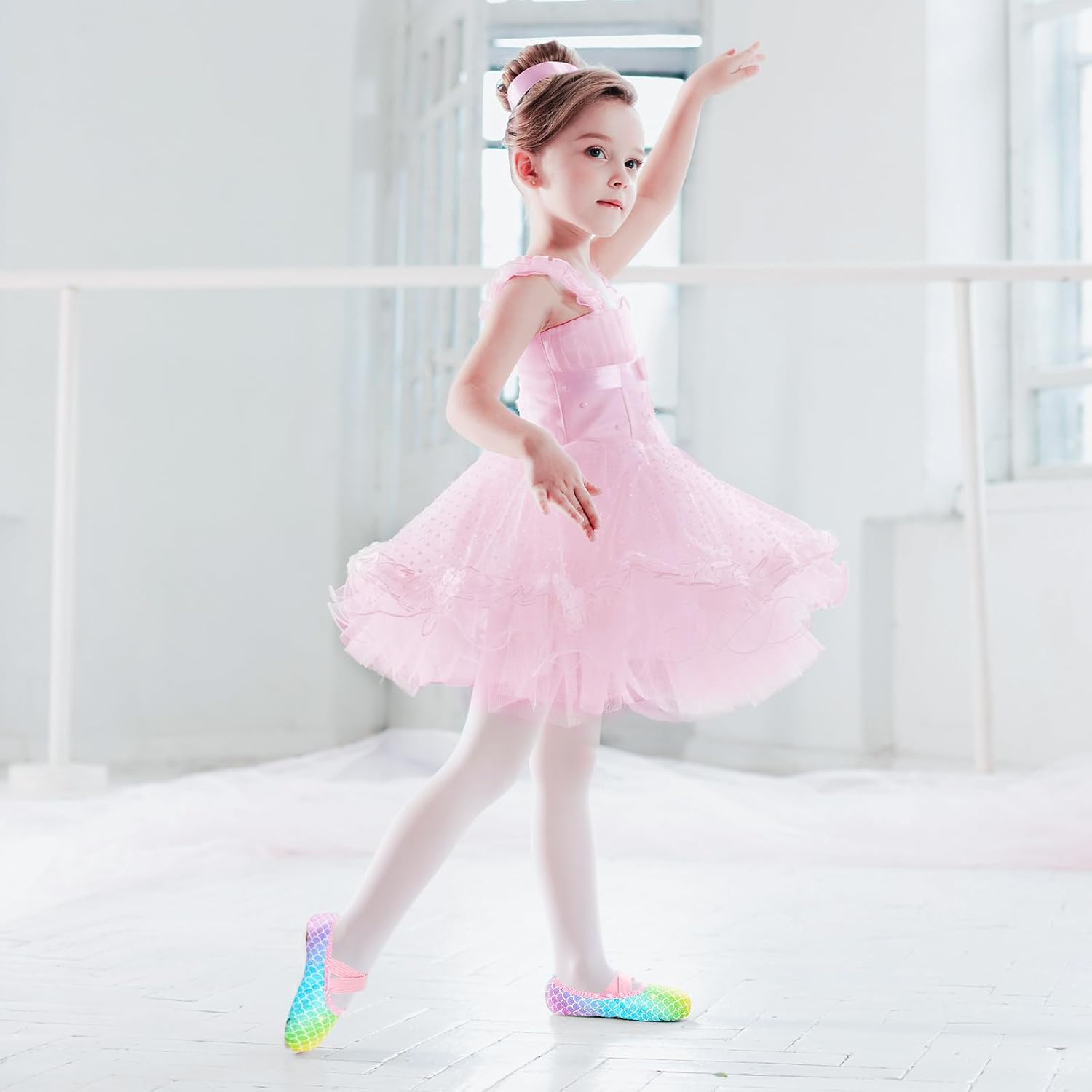 Ballet Shoes for Girls Toddler Dance Practice Ballet Slippers Soft PU Leather Flats Shoes for Kid Sole Yoga Gymnastics image number 2