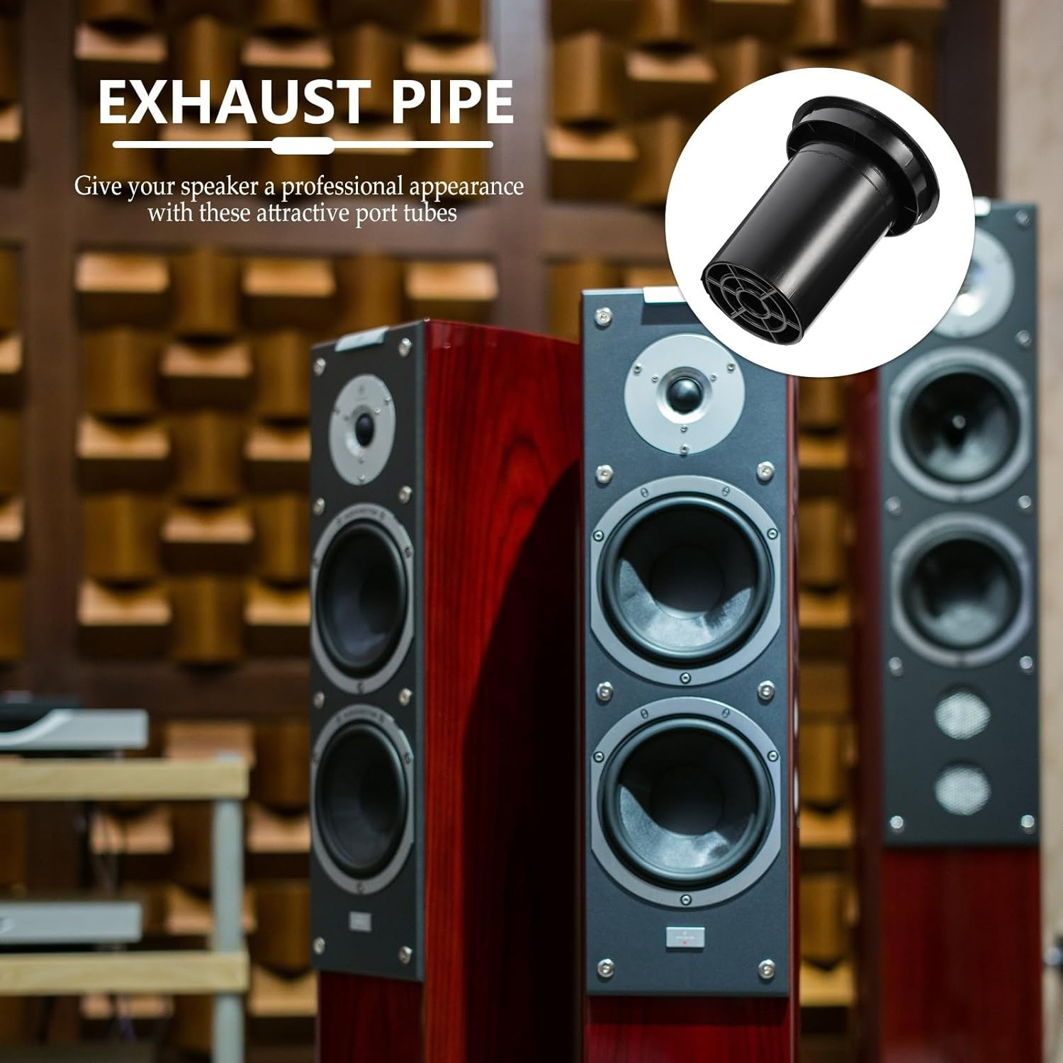 SHOWERORO 5 Pcs Plastic Replacement Subwoofer Port Tubes 82X110Mm Bass Reflex Speaker Accessory for Home Audio Subwoofer Speaker Parts image number 4