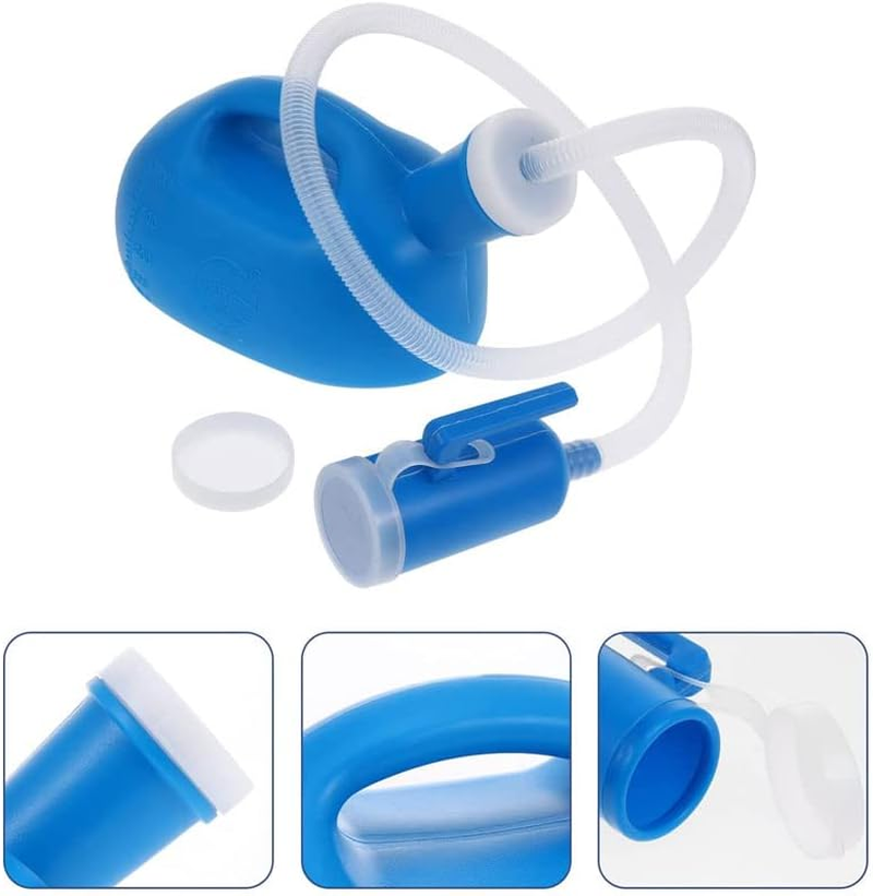 AIMALL 2000Ml Portable Male Urinal with 1.6M Tube, Travel Urine Pee Bottle for Camping, Bedridden Men, Easy-Grip Handle, Leak-Proof, Convenient Urine Storage - White image number 3