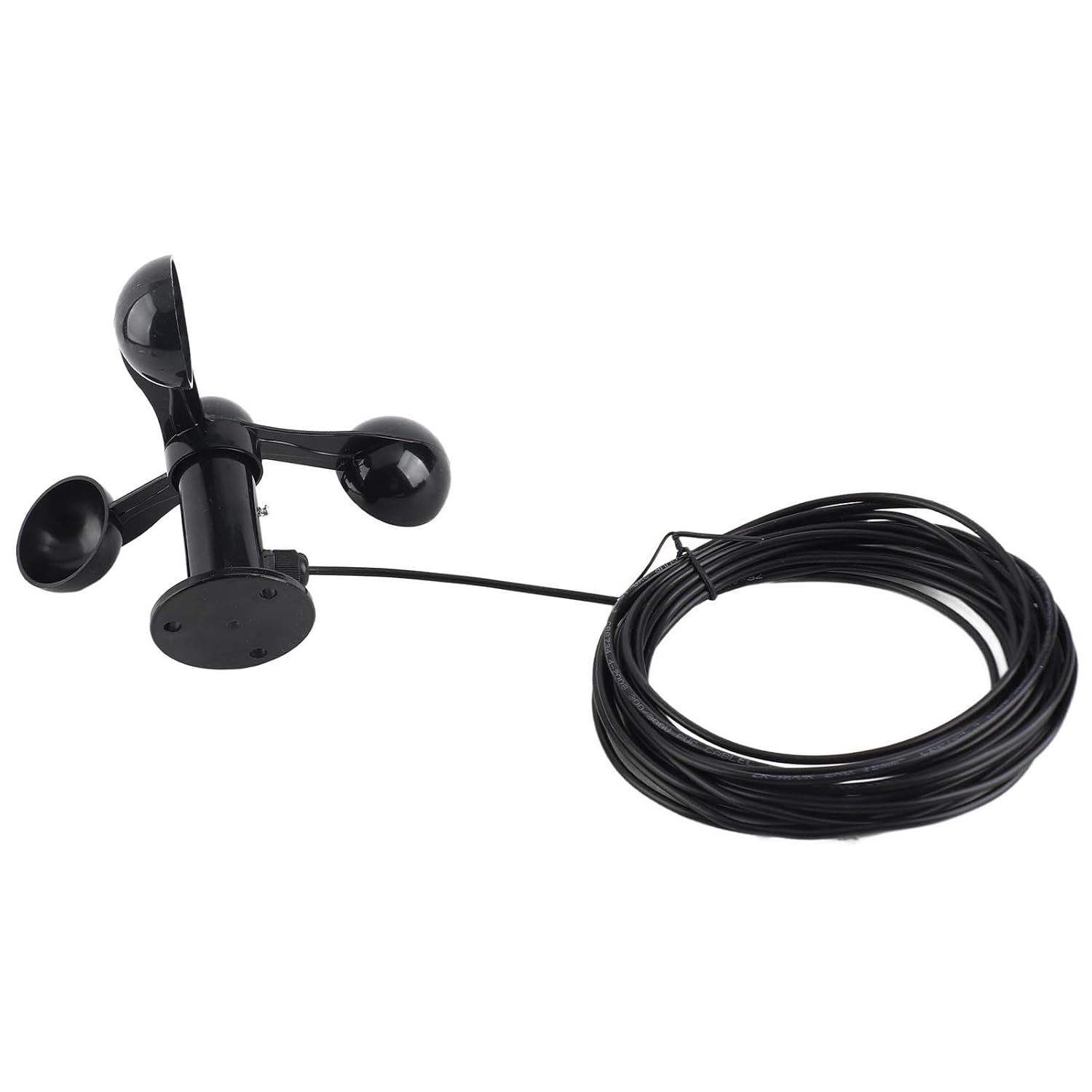 Jiawu Replacement Wind Speed Sensor for Weather Station, Anemometer Sensor Wind Speeds Cup with 8M Waterproof Cable 4Cm Mounting Hole, 3 Cups Detector for Outdoor image number 4
