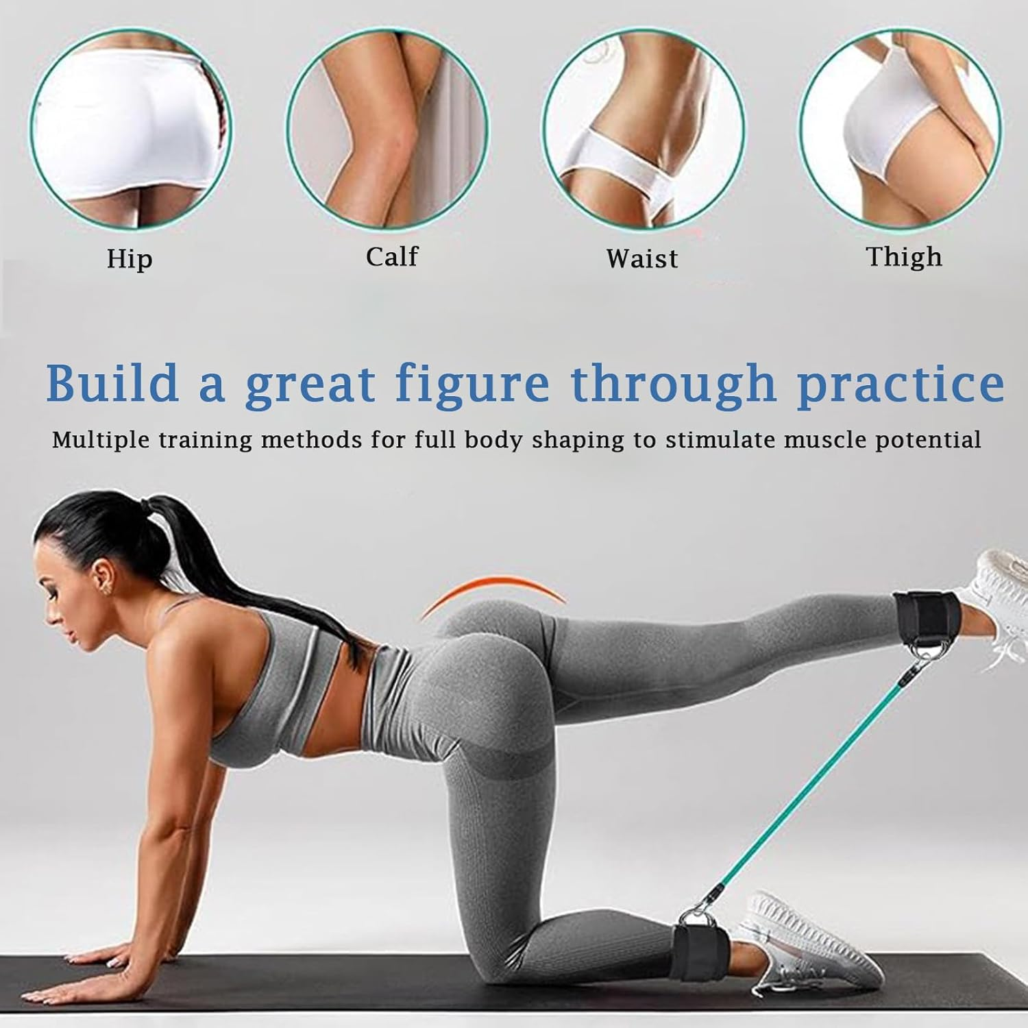 Ankle Straps for Cable Machines Resistance Bands Attachment,Sihuitu Gym Cuffs with Double Stainless Steel D-Ring,Weight Lifting D-Ring Booty Leg Workout Curls Kickbacks Hip Abductor - Black image number 7