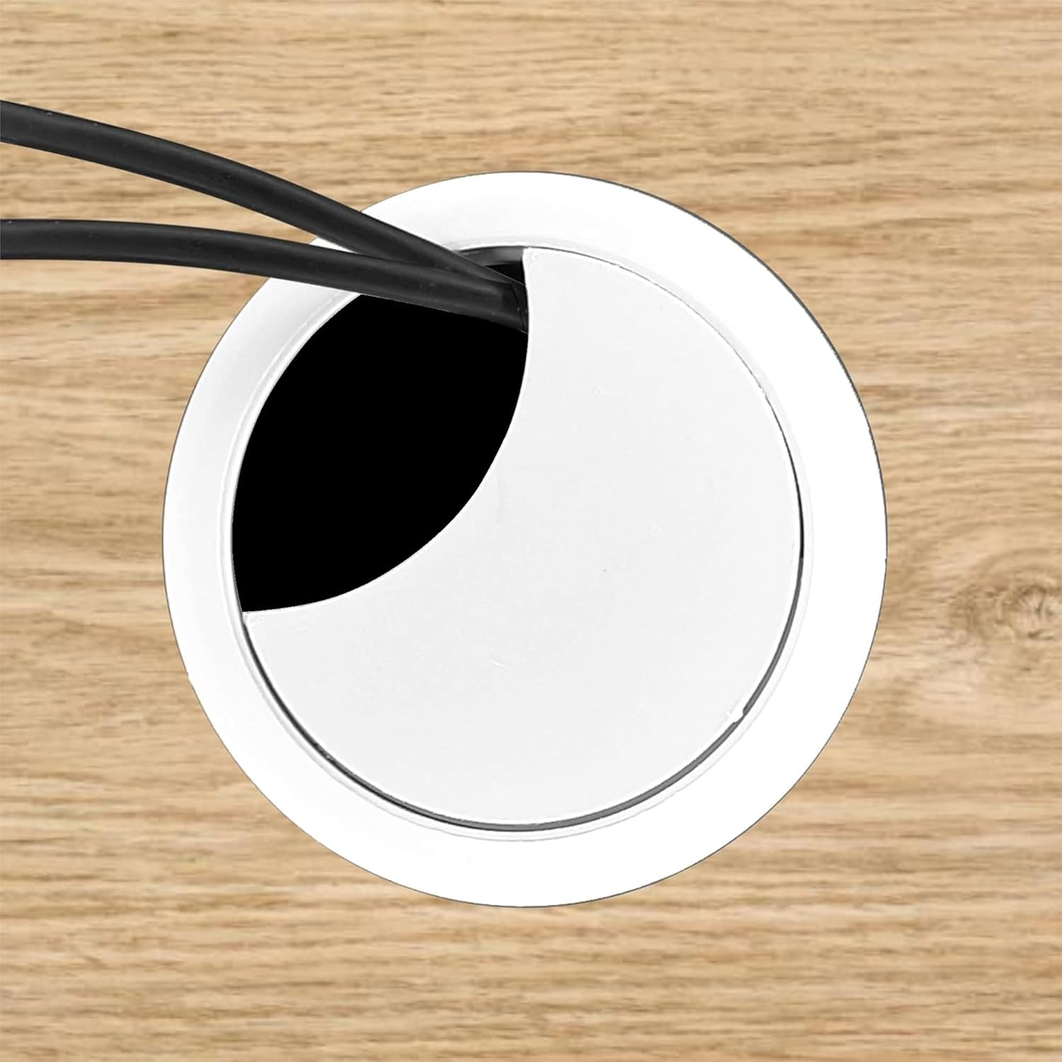 Cyclingcolors 2 X Cable Grommets 70 Mm Furniture Office Cable Guide Cable Outlet Cable Box Plastic (White)