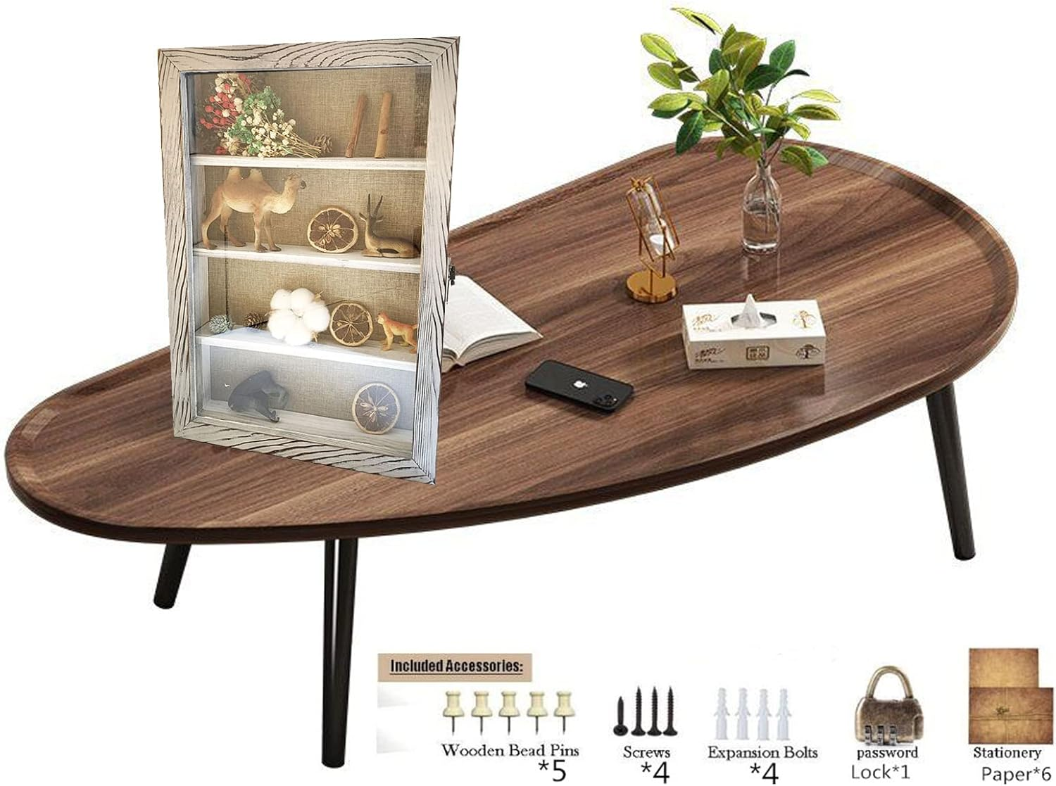 WANLIAN Shadow Box Frame with Acrylic 11X16&ldquo; Wooden Shadow Box Display Case with 3 Detachable Shelves & Linen Back, Wall-Mounted Deep Display Box Picture Frame for Photos Memorabilia (White)