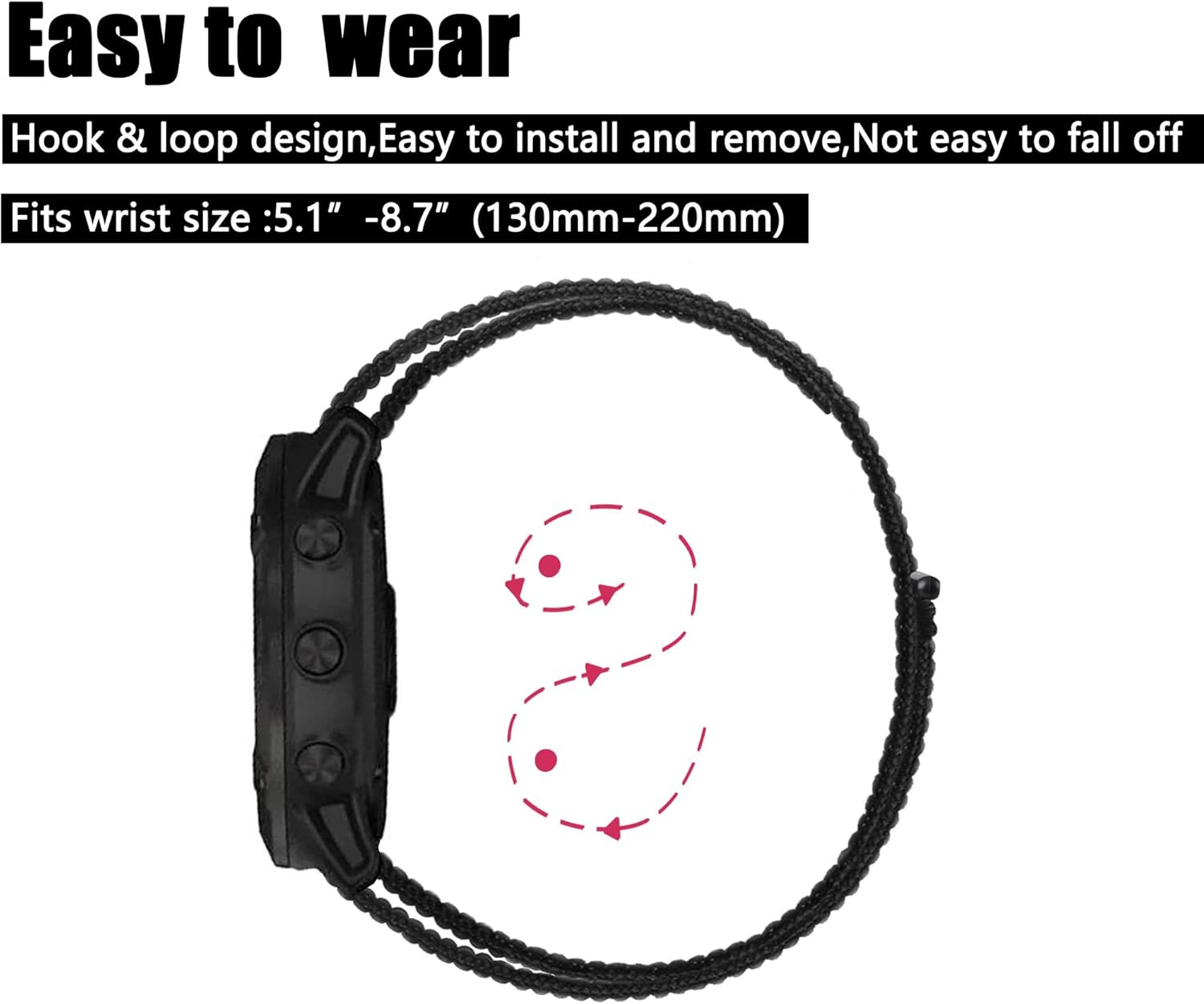 Hook and Loop Nylon Watch Band for Fenix 8 47Mm/Fenix E 47Mm/Fenix 7/Fenix 6/5/Instinct,22Mm Quick Dry Ultralight Sport Replacement Watch Strap for Garmin Epix Pro 47Mm,Instinct 3 45Mm - Gray image number 5